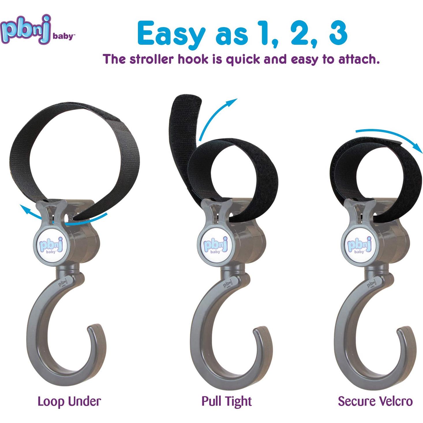 Ganchos para Cochecito PBnJ - Organizador de Bolsas 2 Piezas