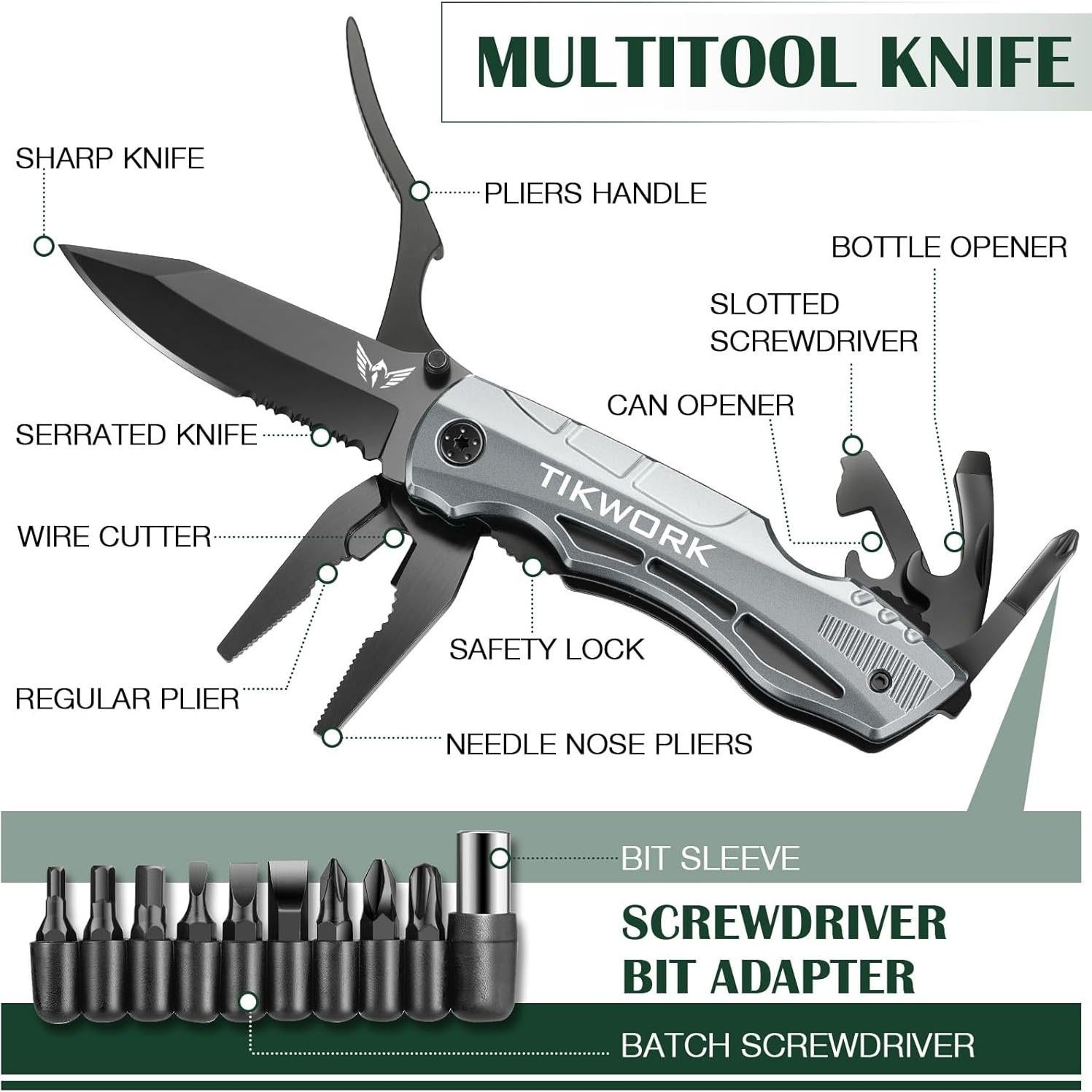 Cuchillo de bolsillo TIKWORK multitool para hombres 0.41 kg
