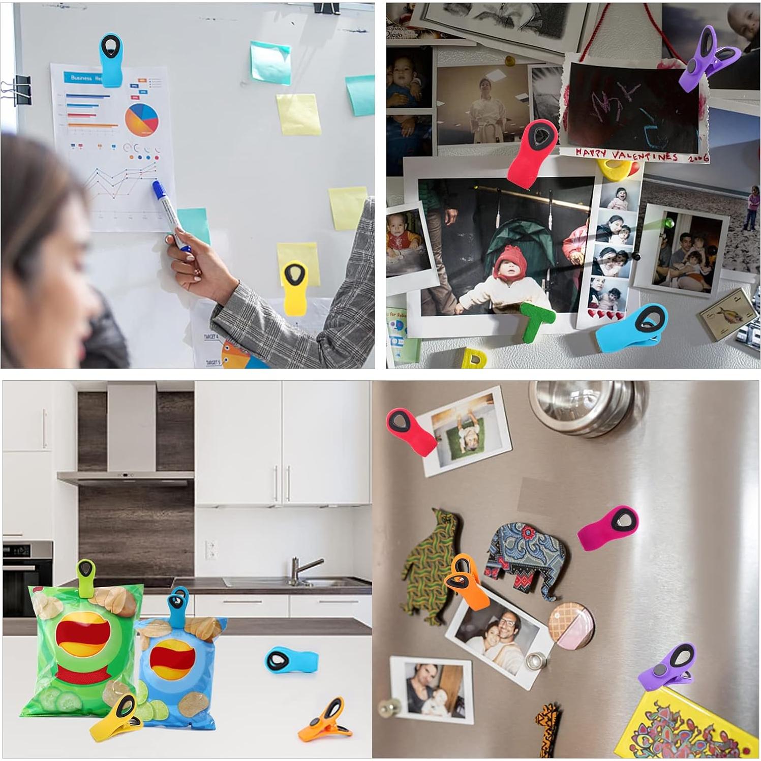 Clips Magnéticos para Bolsas Tivcck - 18 Piezas Colores Brillantes