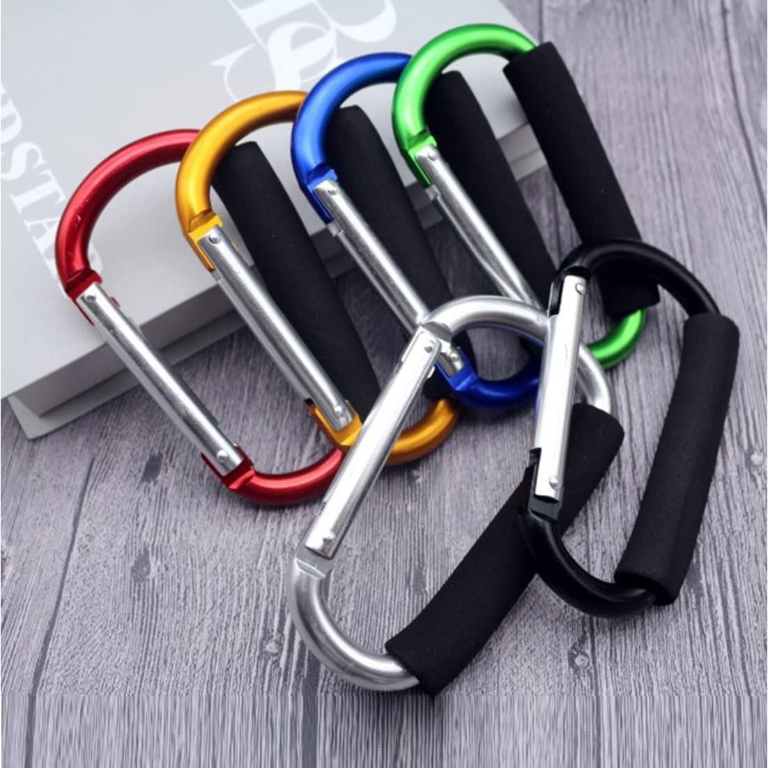 Stroller Hooks by Baby,Large Stroller Hooks for Mommy, 2 pcs Carabiner Stroller Hook Organizer for Hanging Purses, Diaper Bag, Shopping Bags. (Purple)