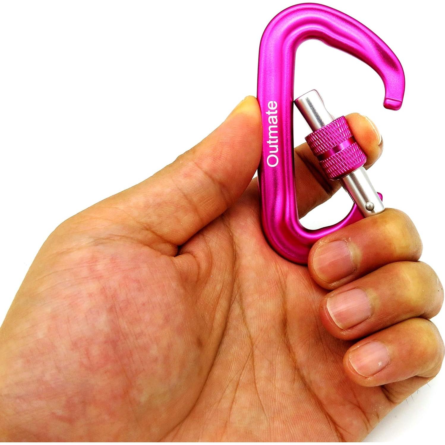 Clips Carabineros Outmate 12kN Aluminio 7075 2 Piezas Rosa