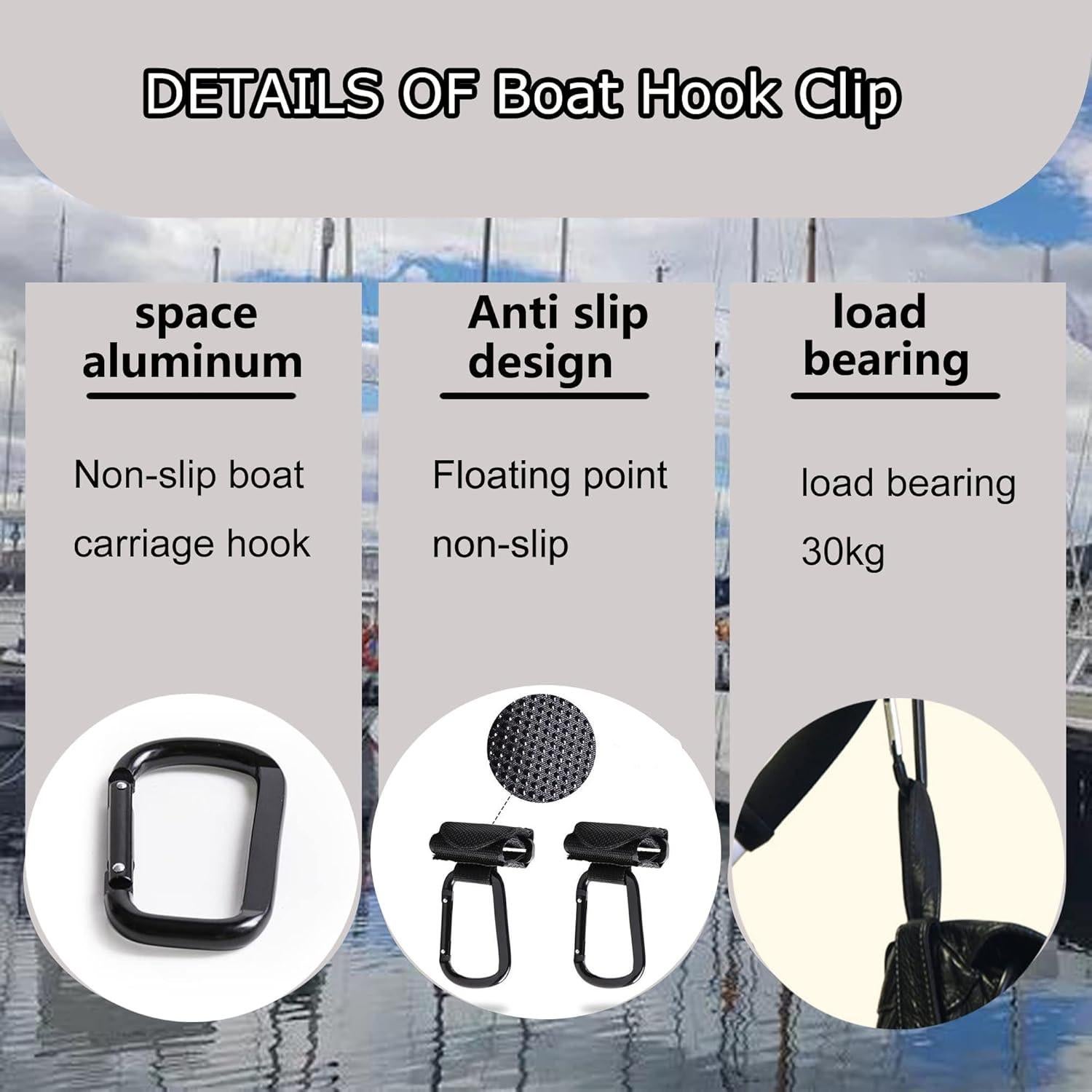 Gancho de seguridad Searoam para barco - Acero inoxidable - 30KG