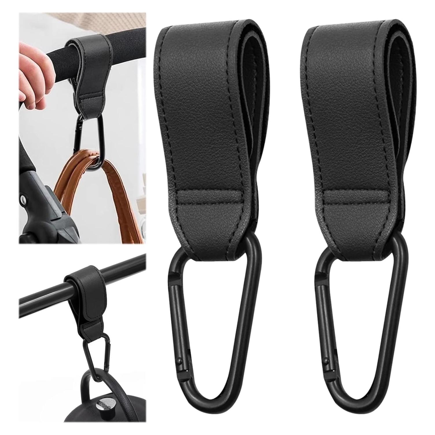 Ganchos Universales para Cochecitos - 2 Piezas - 20kg - Negro