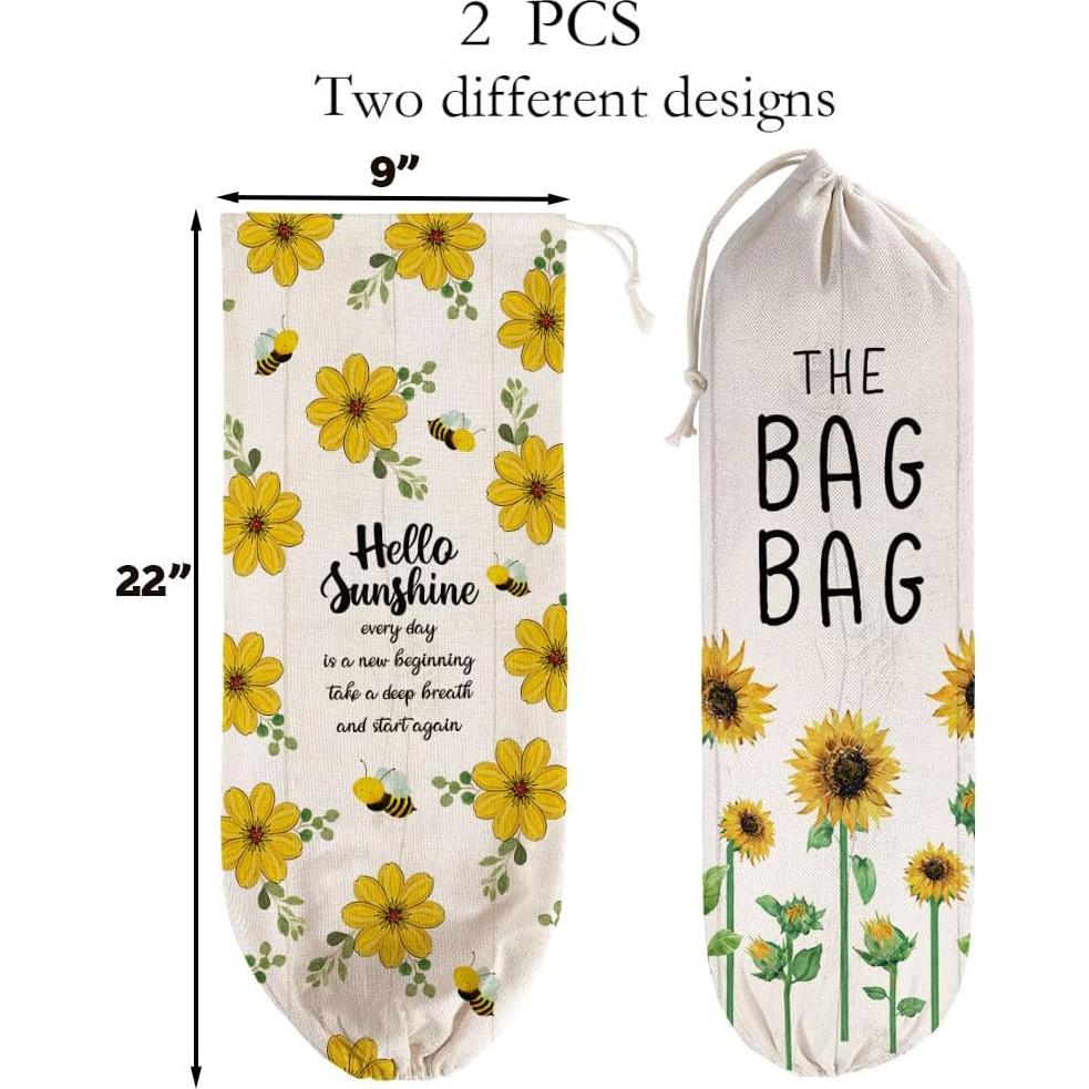 Soporte de Bolsa de Plástico Girasol 2 Piezas 56x23 cm