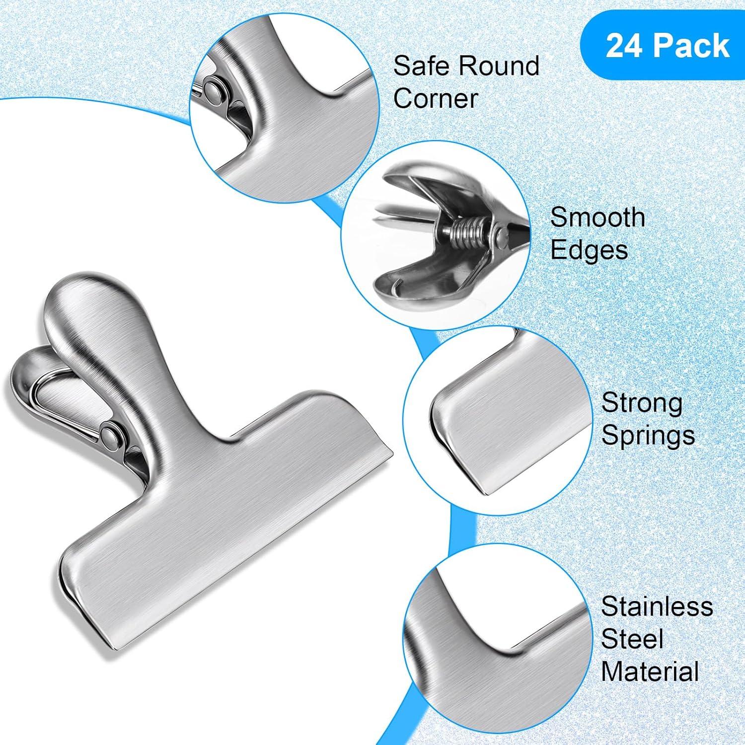 Paquete de 24 Clips de Bolsa de Acero Inoxidable Tolare 7.7 cm