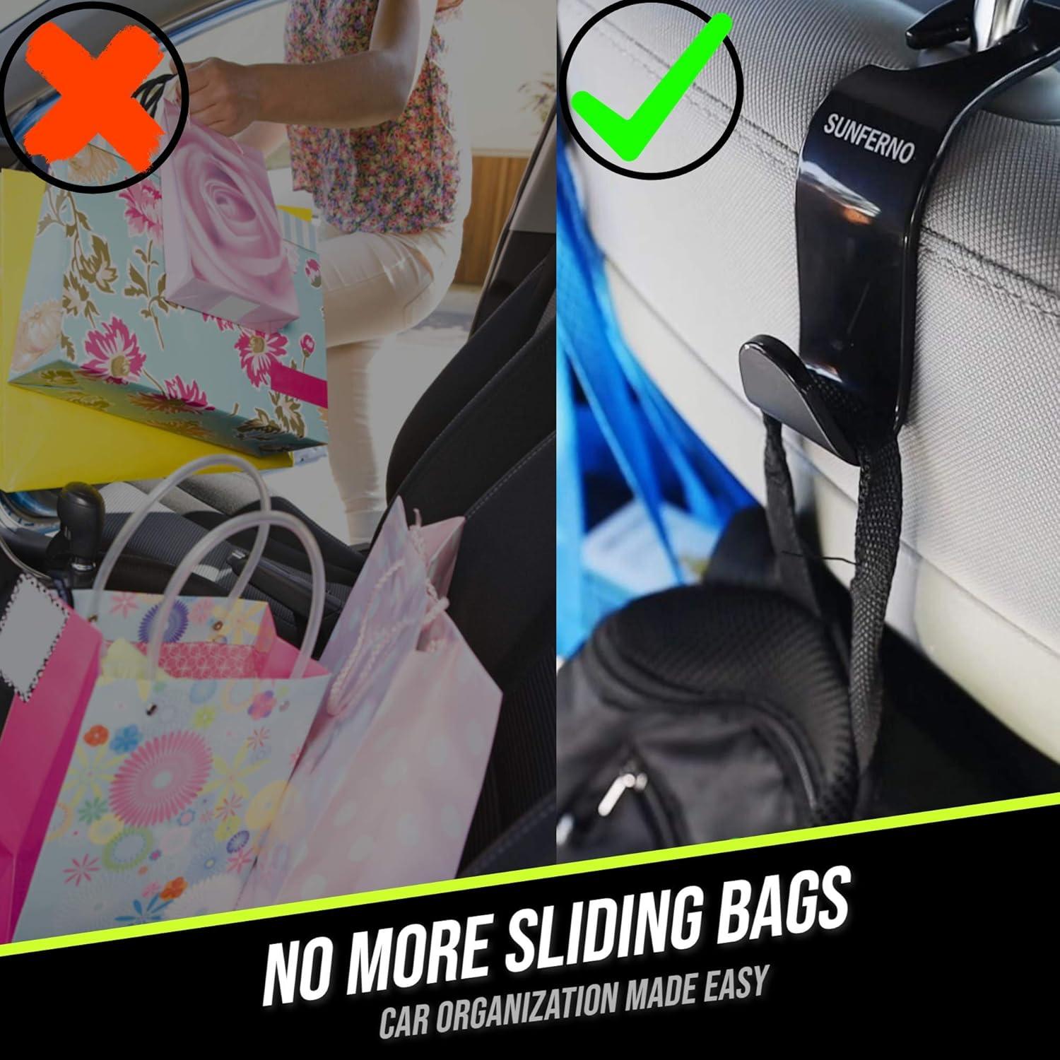 Ganchos de Cabecera para Auto Sunferno - Paquete de 4