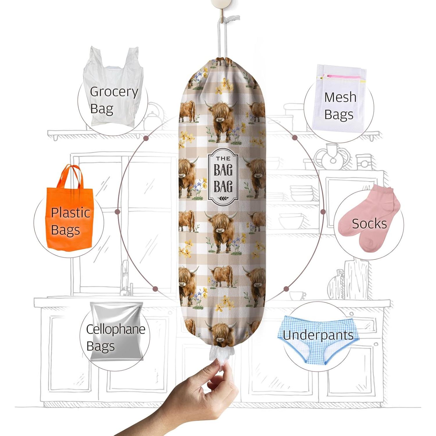 Soporte de Bolsa de Plástico Moanlor Art Vaca Marrón 58 cm