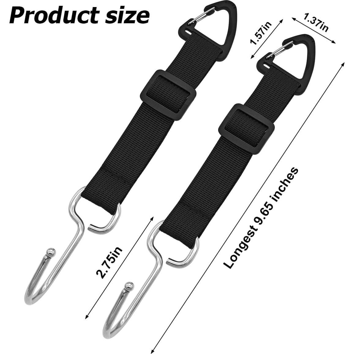 Ganchos para Reposacabezas Zpana - 4 Piezas Ajustables Negro