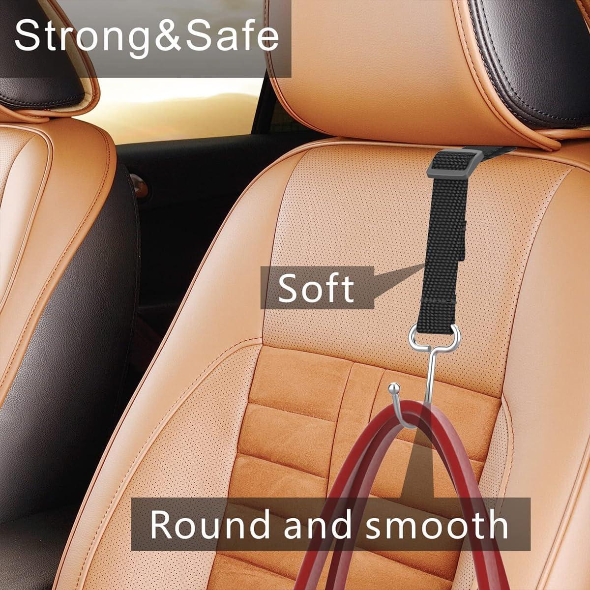 Ganchos para Reposacabezas Zpana - 4 Piezas Ajustables Negro