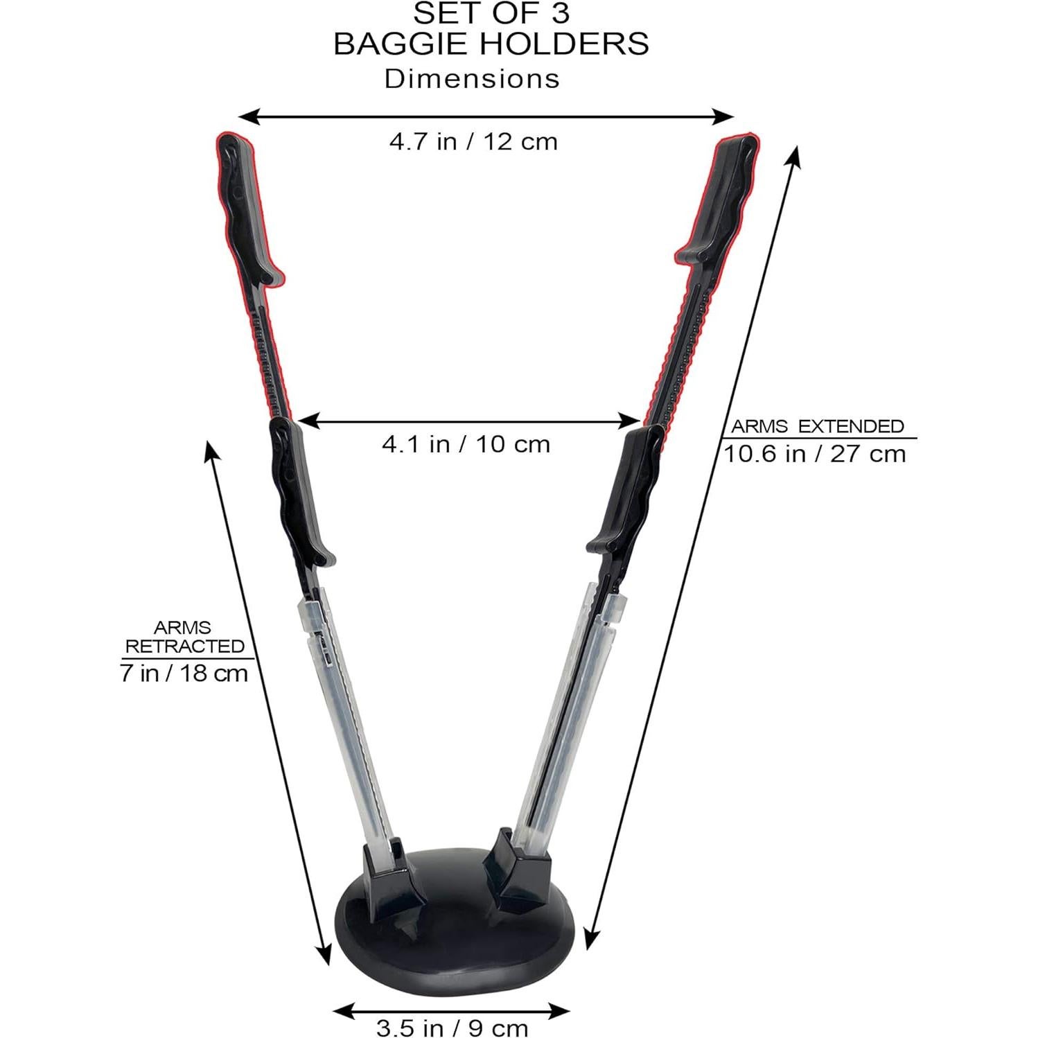 Soportes Ajustables para Bolsas de Plástico - 3 Piezas Neutro