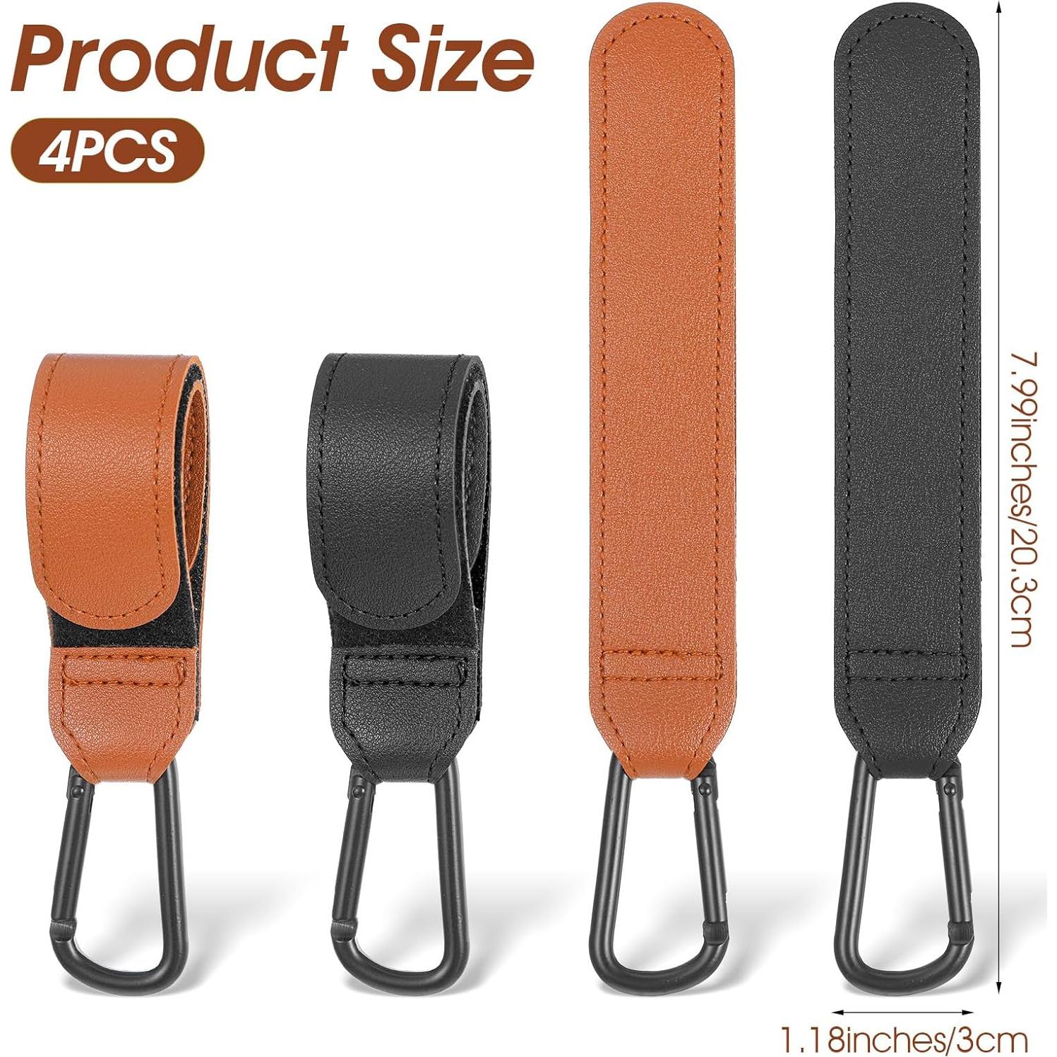 Ganchos para Carro de Bebé Heclia 4-Pack Ajustables Caqui Negro