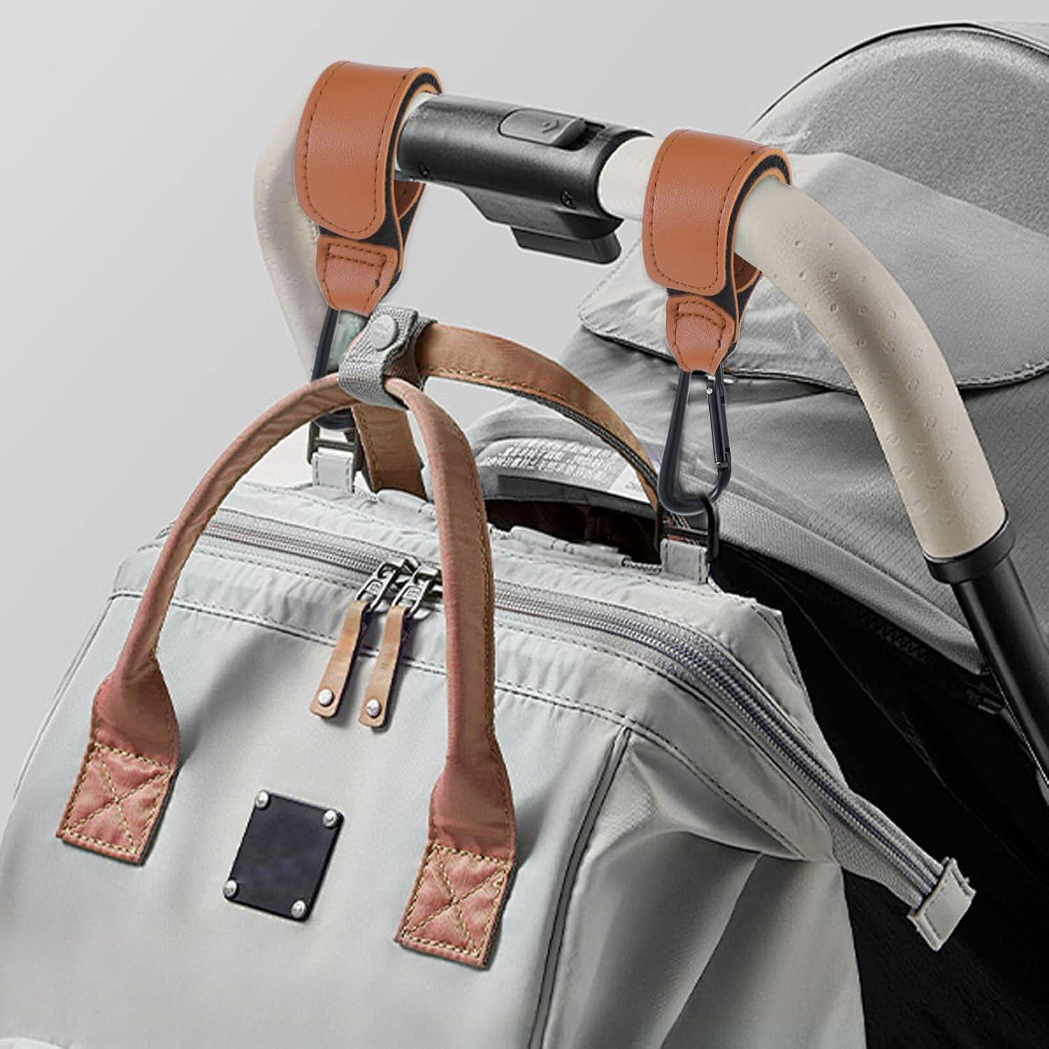 Ganchos para Carro de Bebé Heclia 4-Pack Ajustables Caqui Negro