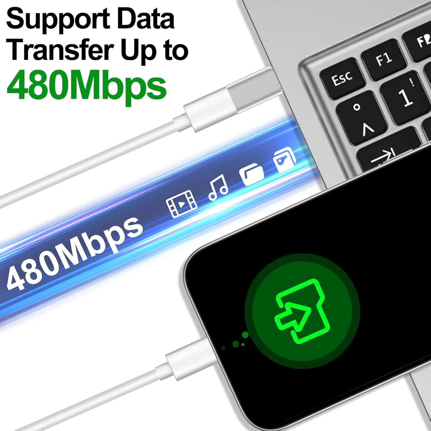Adaptador xiwxi Lightning a USB C 2 Pack Carga Rápida
