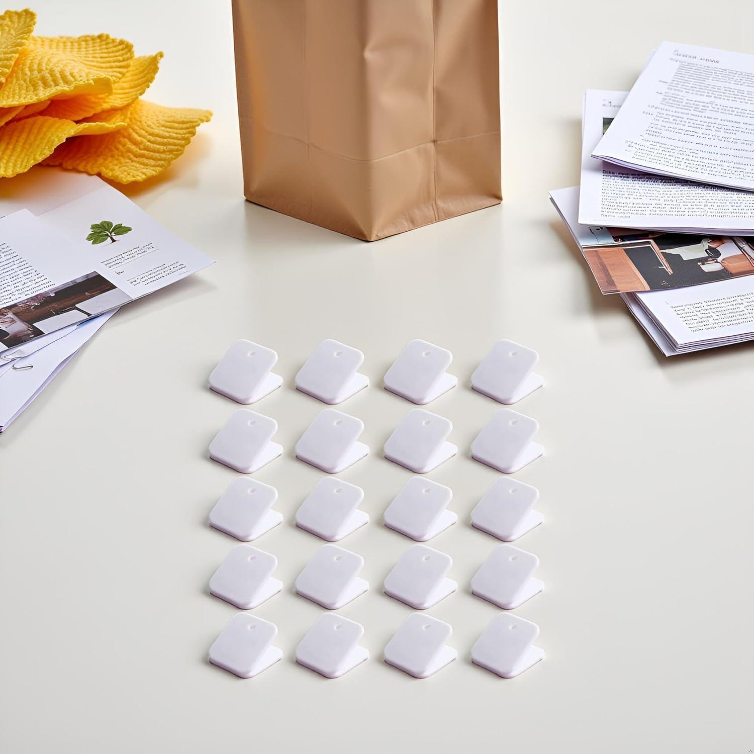 20 Clips de Bolsa de Plástico Blanco GANPUB para Sellar Snacks
