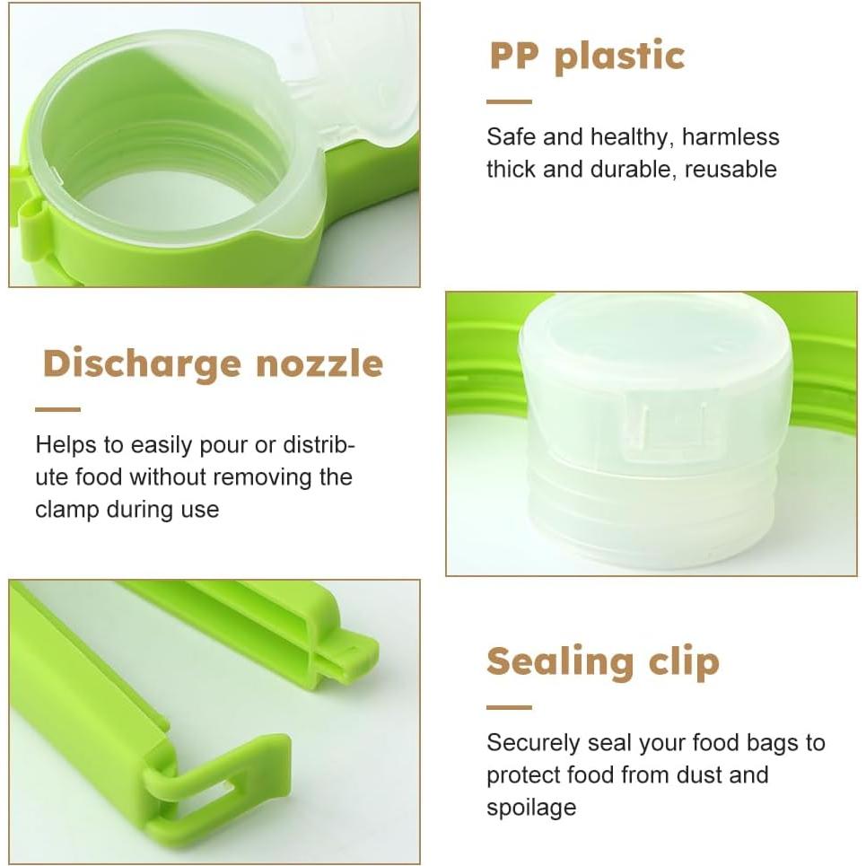 6 Piezas Clips para Sellar y Verter Alimentos Trasylph