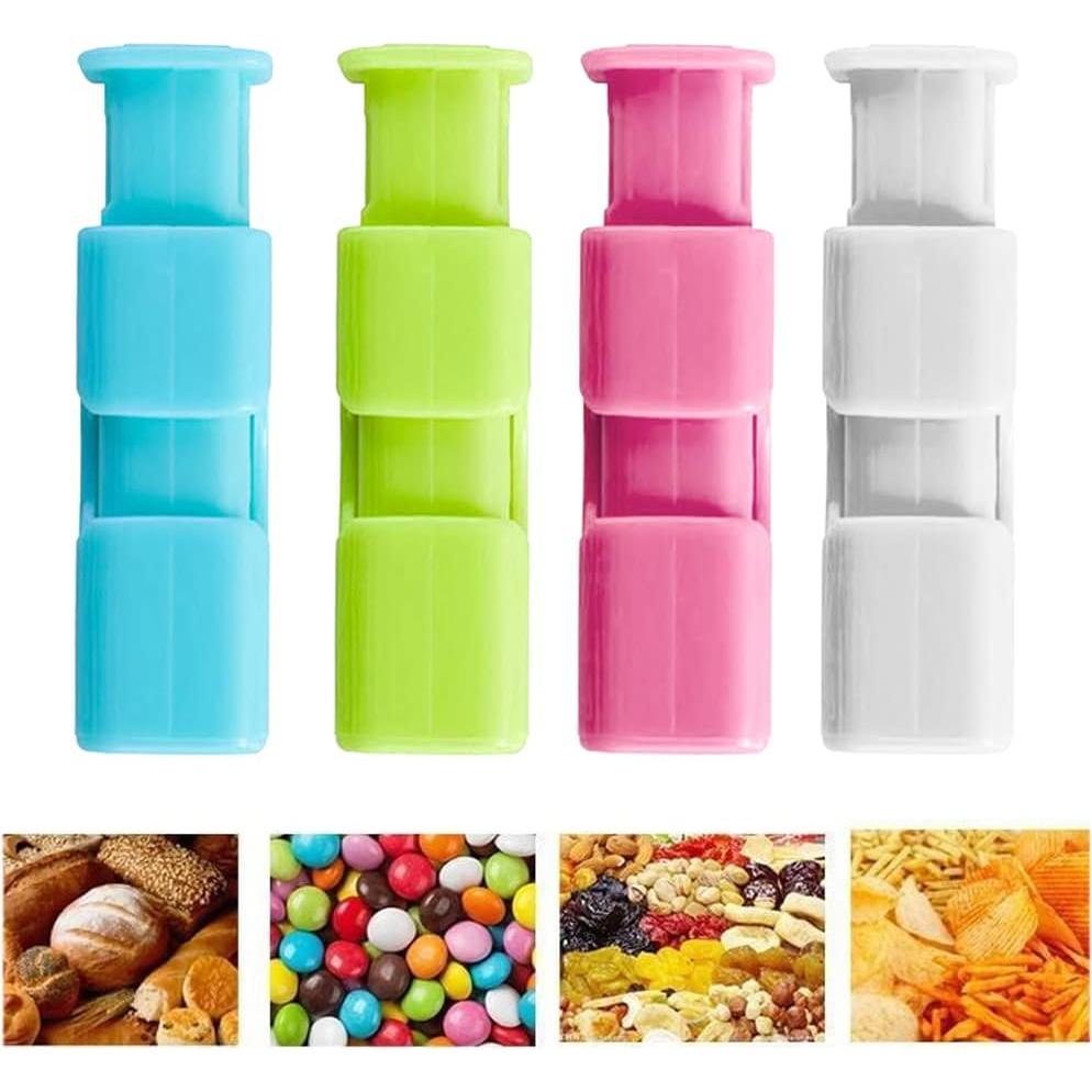 Sealing Clip, 4pcs Bag Sealing Clips, Press Snack Bag Seal, Fresh-Keeping Clamp Sealer, Food Seal Storage Clips, Snack Sealing Clip, Sandwich Sealing Clips(Size:2.44x0.47inch)