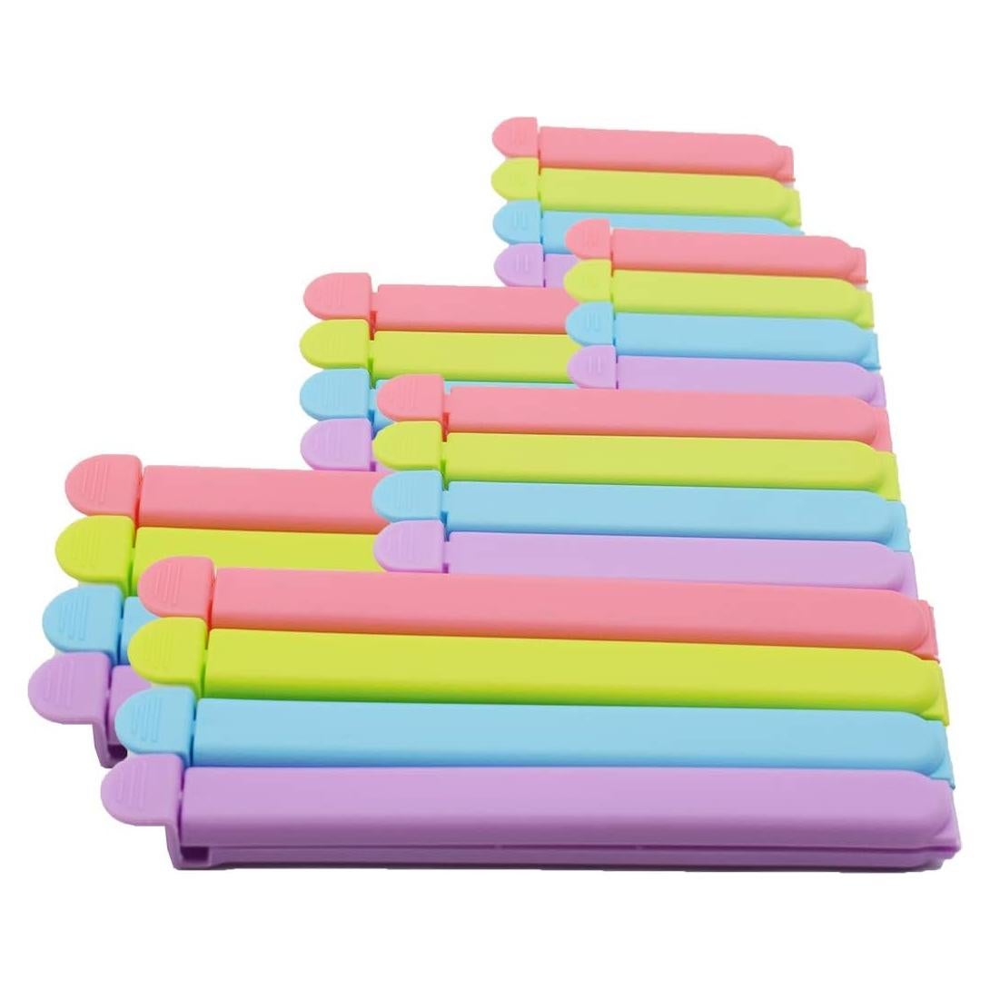 24 Clips de Sellado Aiamo para Bolsas de Comida Multicolor