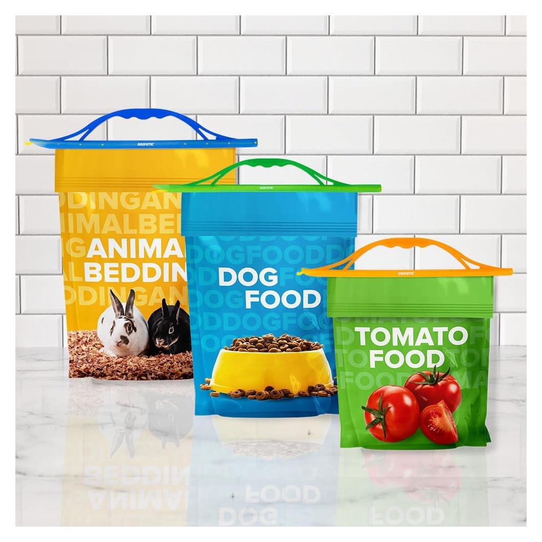 Juego de Mangos GripStic Reutilizables para Sellar Bolsas - 3 Unidades