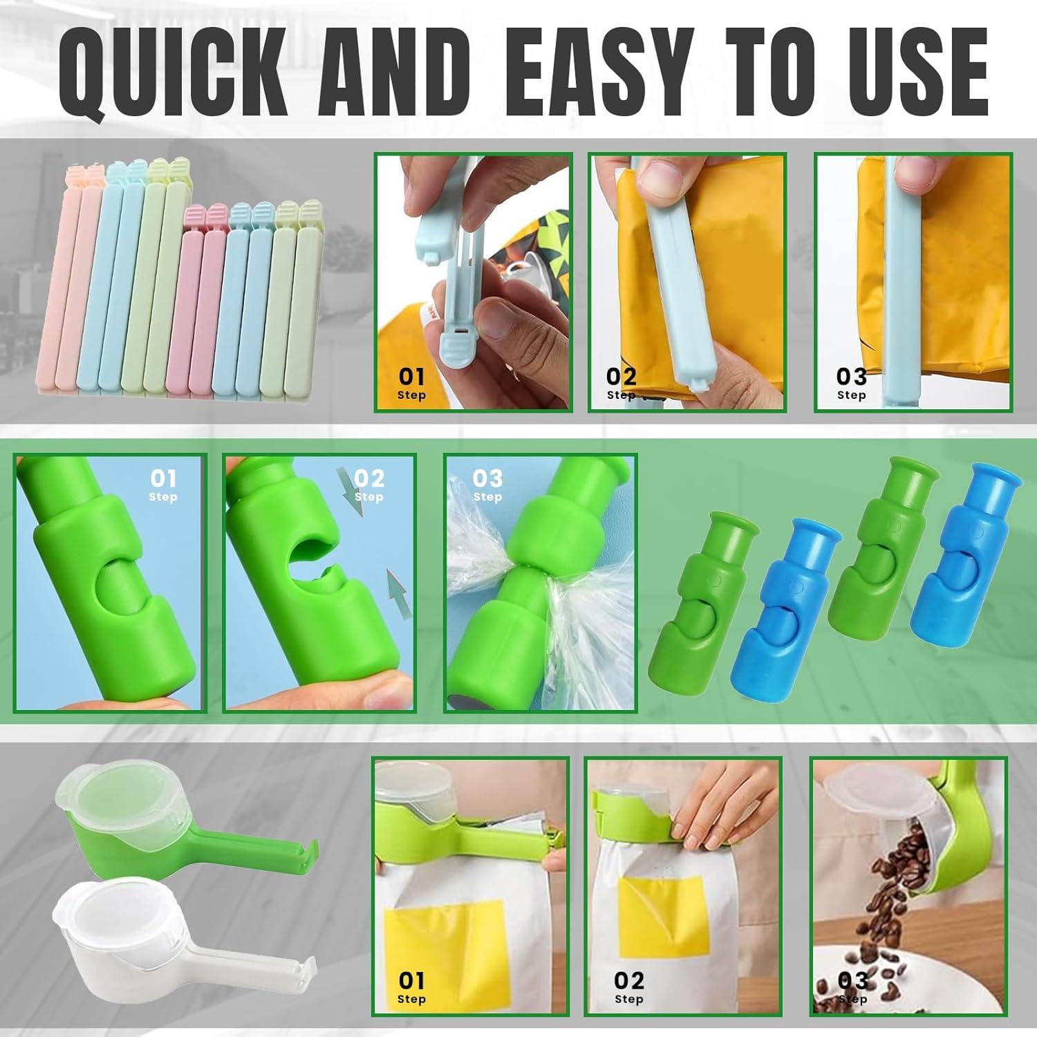 Paquete de Clips para Sellar Bolsas Genérico - 18 Piezas Multicolores