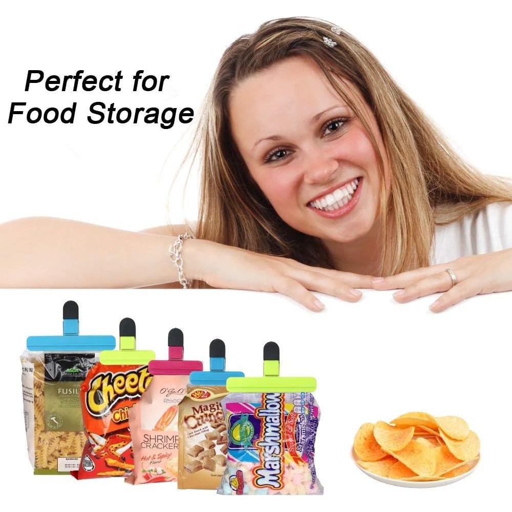 Pinzas para Alimentos ddLUCK 6 Pcs Clips Selladores Coloridos