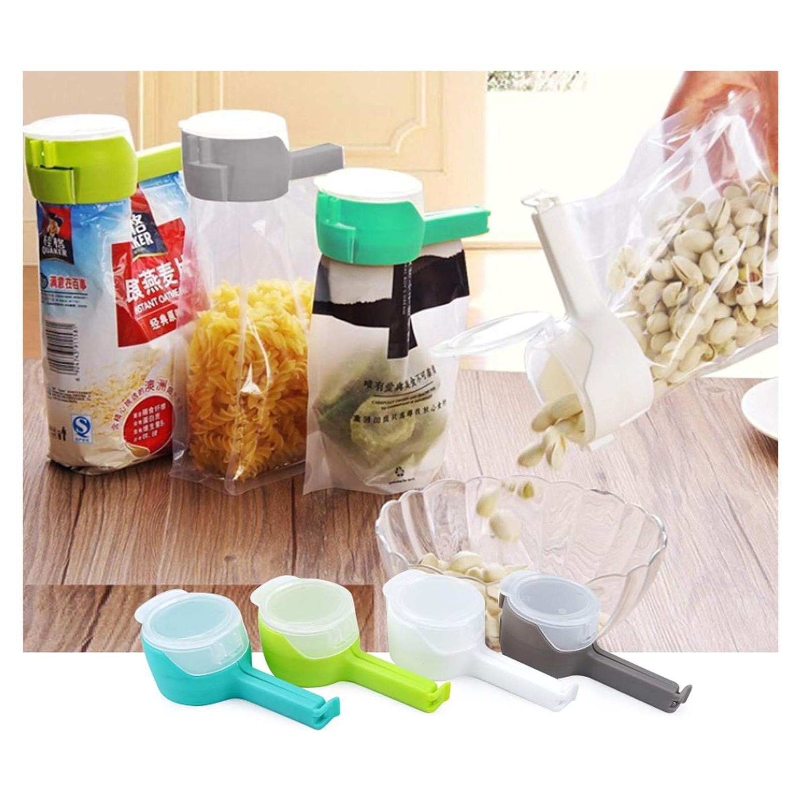 4 Clips para Bolsas de Comida Ledorr con Vertedor Grande