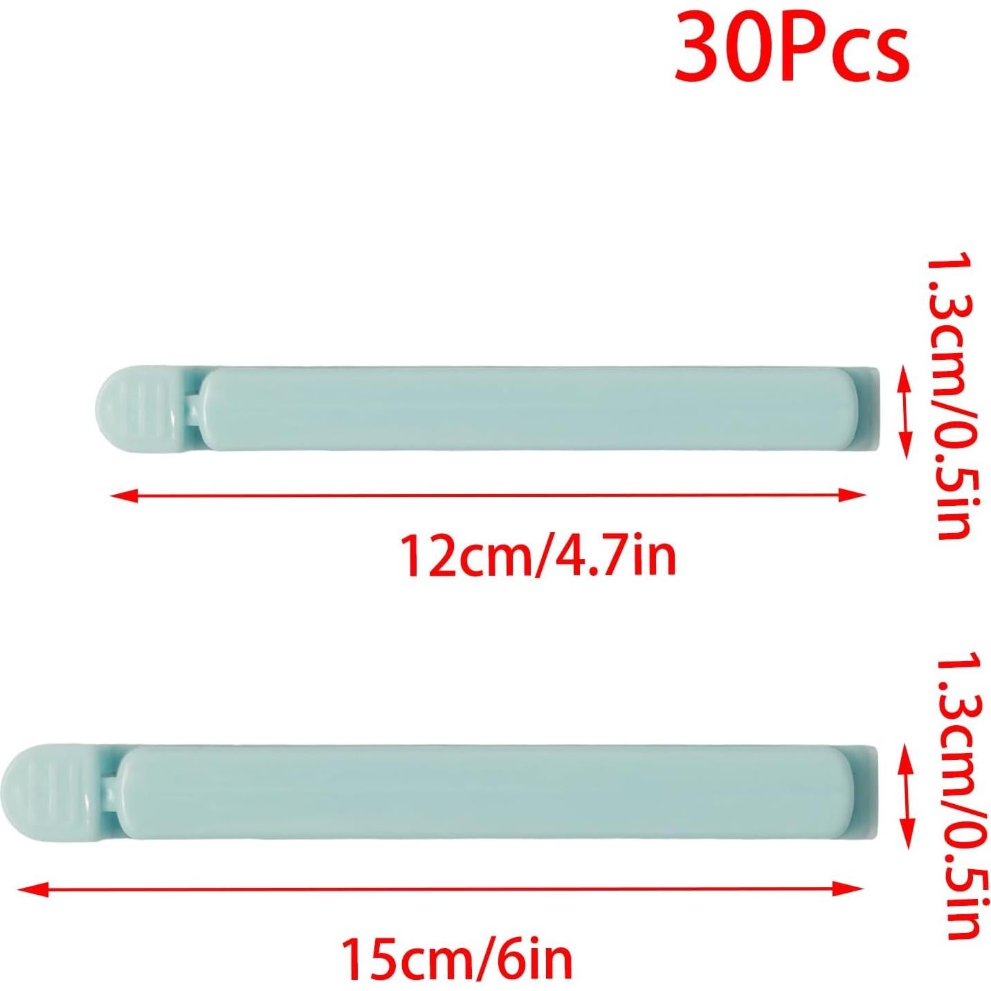 30 Clips de Sellado Reutilizables para Alimentos - 2 Tamaños