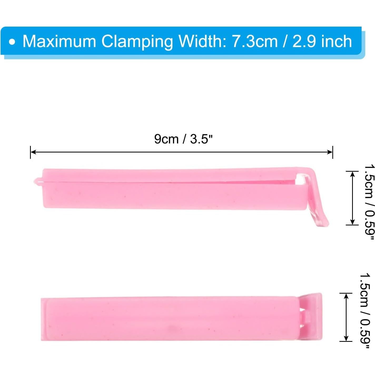 Clips de Sellado Reutilizables PATIKIL 9 cm - Paquete de 10 Rosa