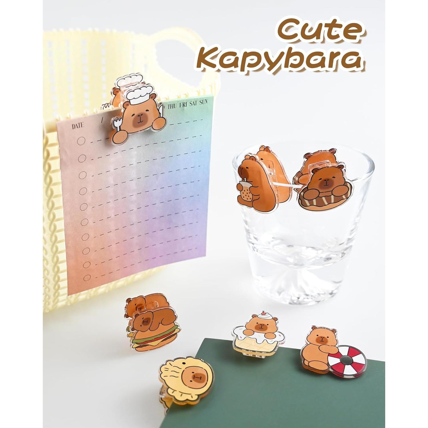 7 Clips para Bolsas Dotbengc Capybara Kawaii - Sellado Hermético