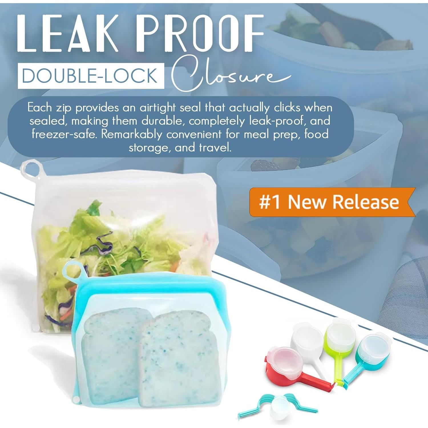 Bolsas de Almacenamiento de Alimentos Silicona Capt. Bambu 6 Unidades