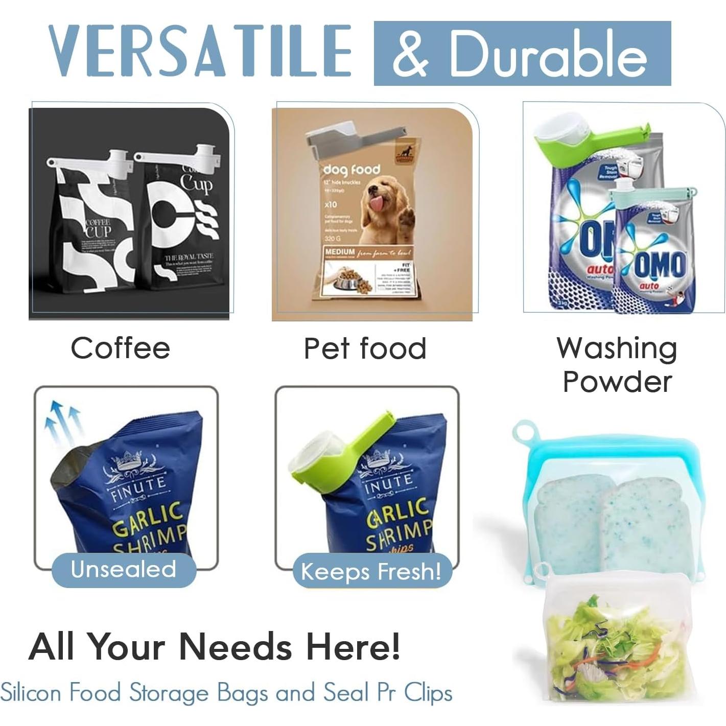 Bolsas de Almacenamiento de Alimentos Silicona Capt. Bambu 6 Unidades