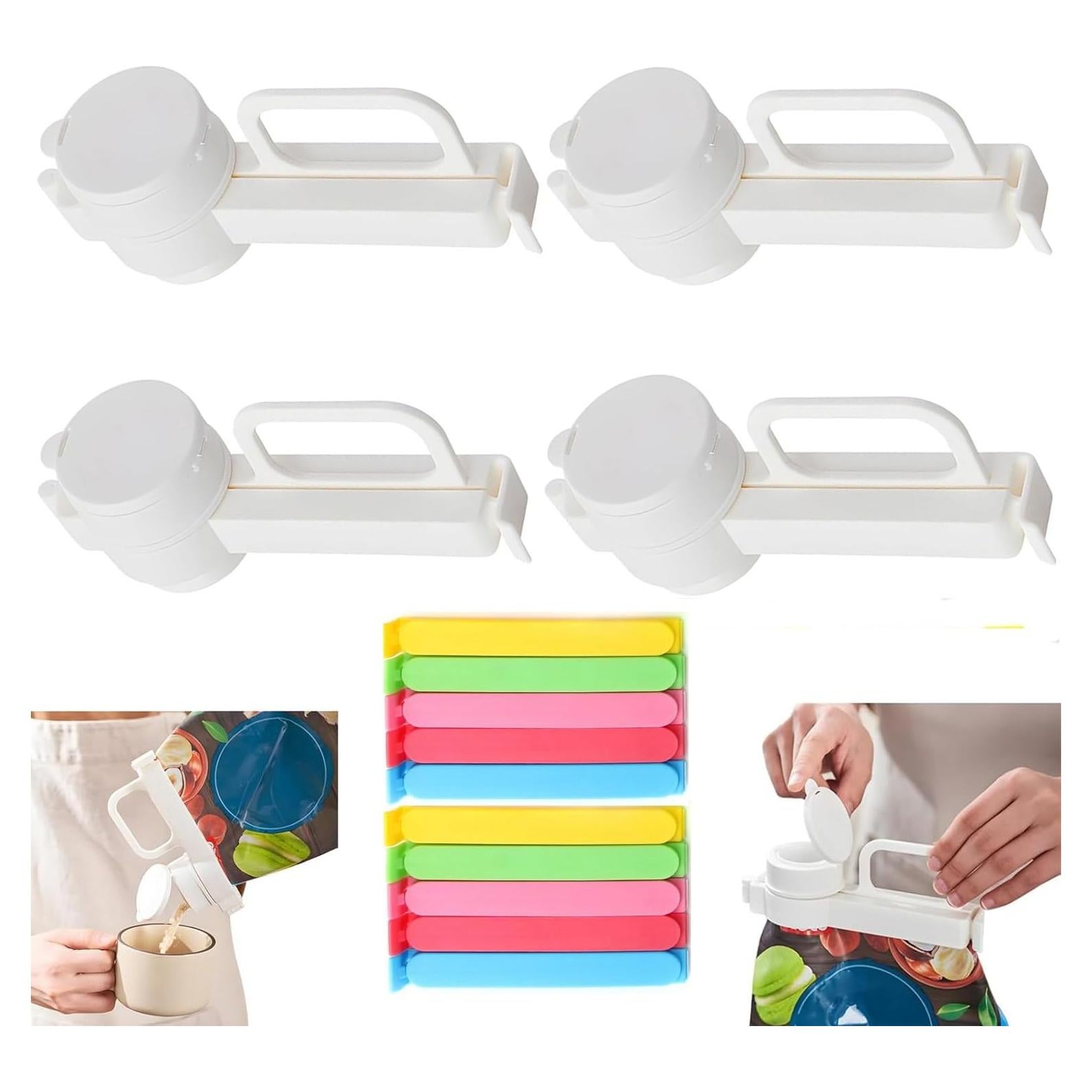 Paquete de 4 Clips para Bolsas con Boquilla LCYHOMIEE