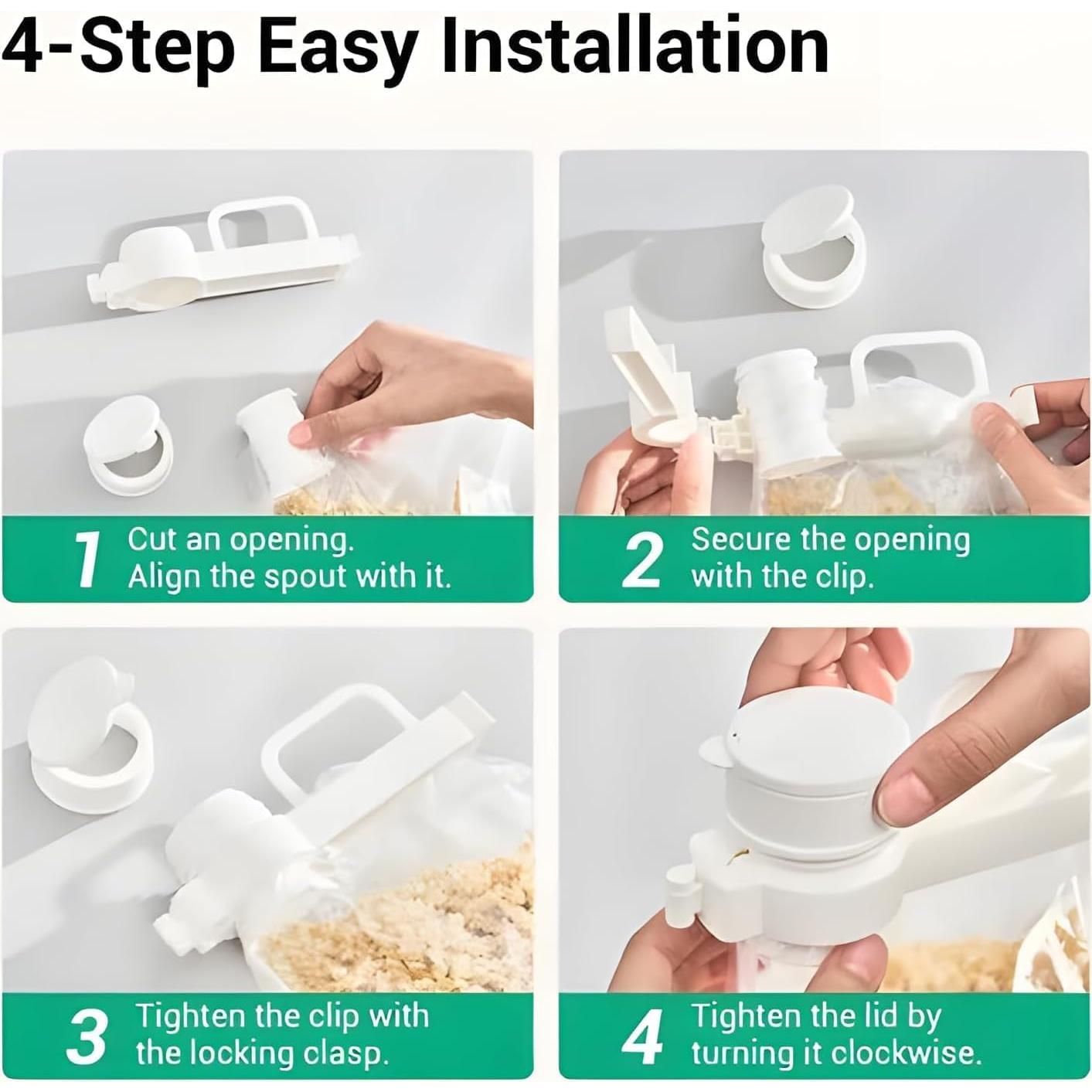 Paquete de 4 Clips para Bolsas con Boquilla LCYHOMIEE