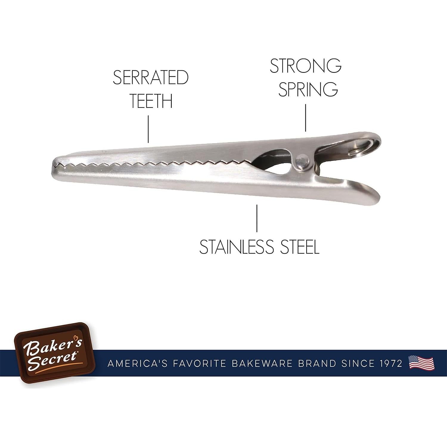 Set de 4 Clips de Bolsa de Acero Inoxidable Secreto del Panadero