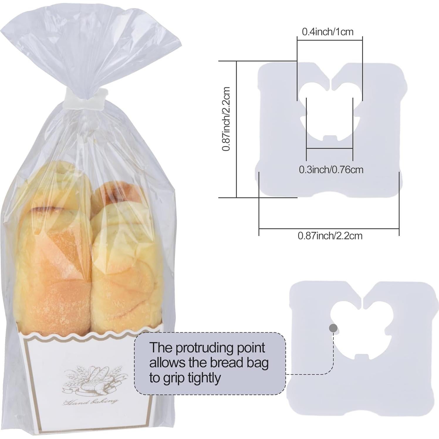 100 Clips de Pan Reutilizables Refesta - Sellado Hermético Blanco