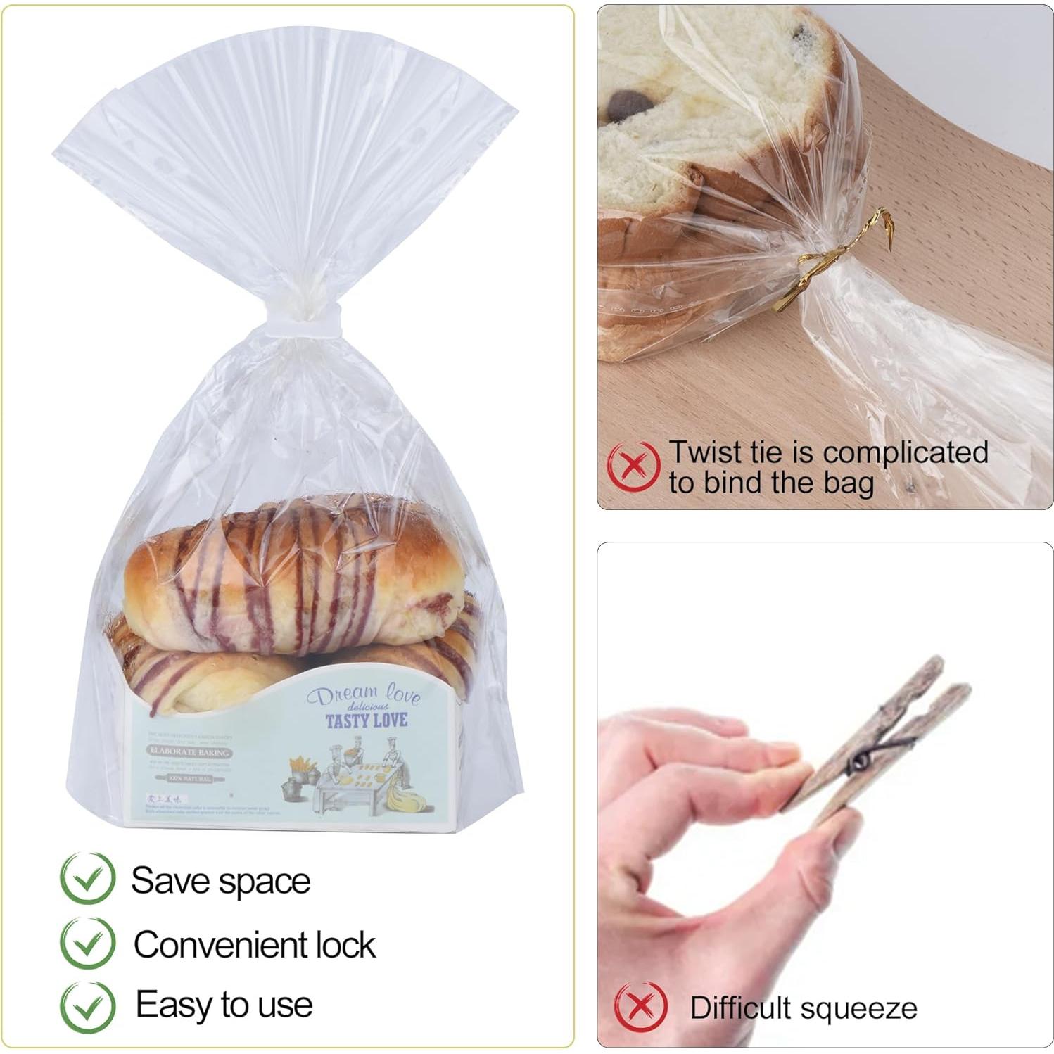 100 Clips de Pan Reutilizables Refesta - Sellado Hermético Blanco