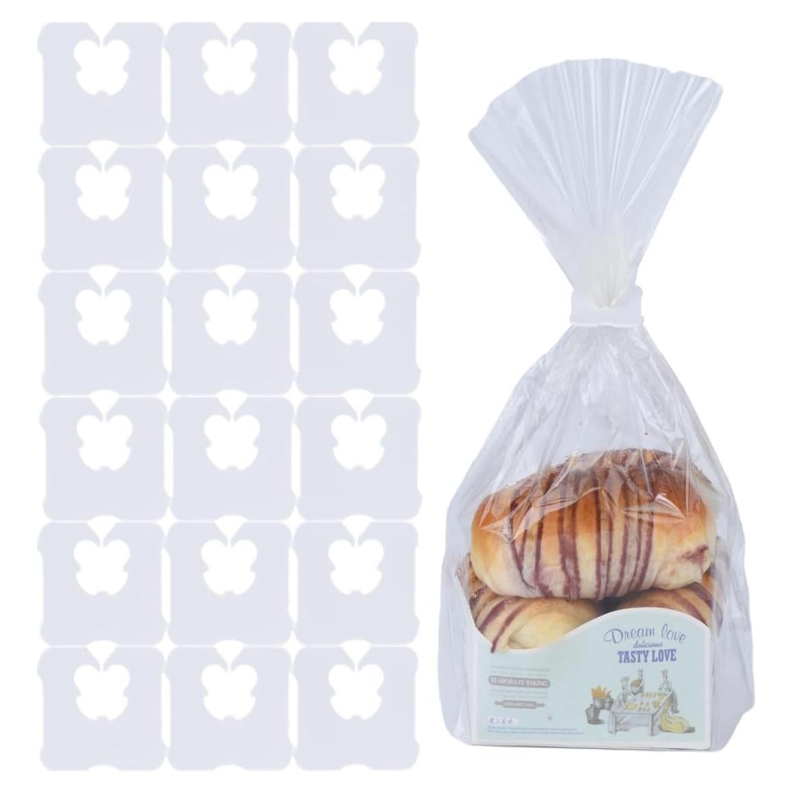 100 Clips de Plástico Reutilizables Sarini para Pan Blanco