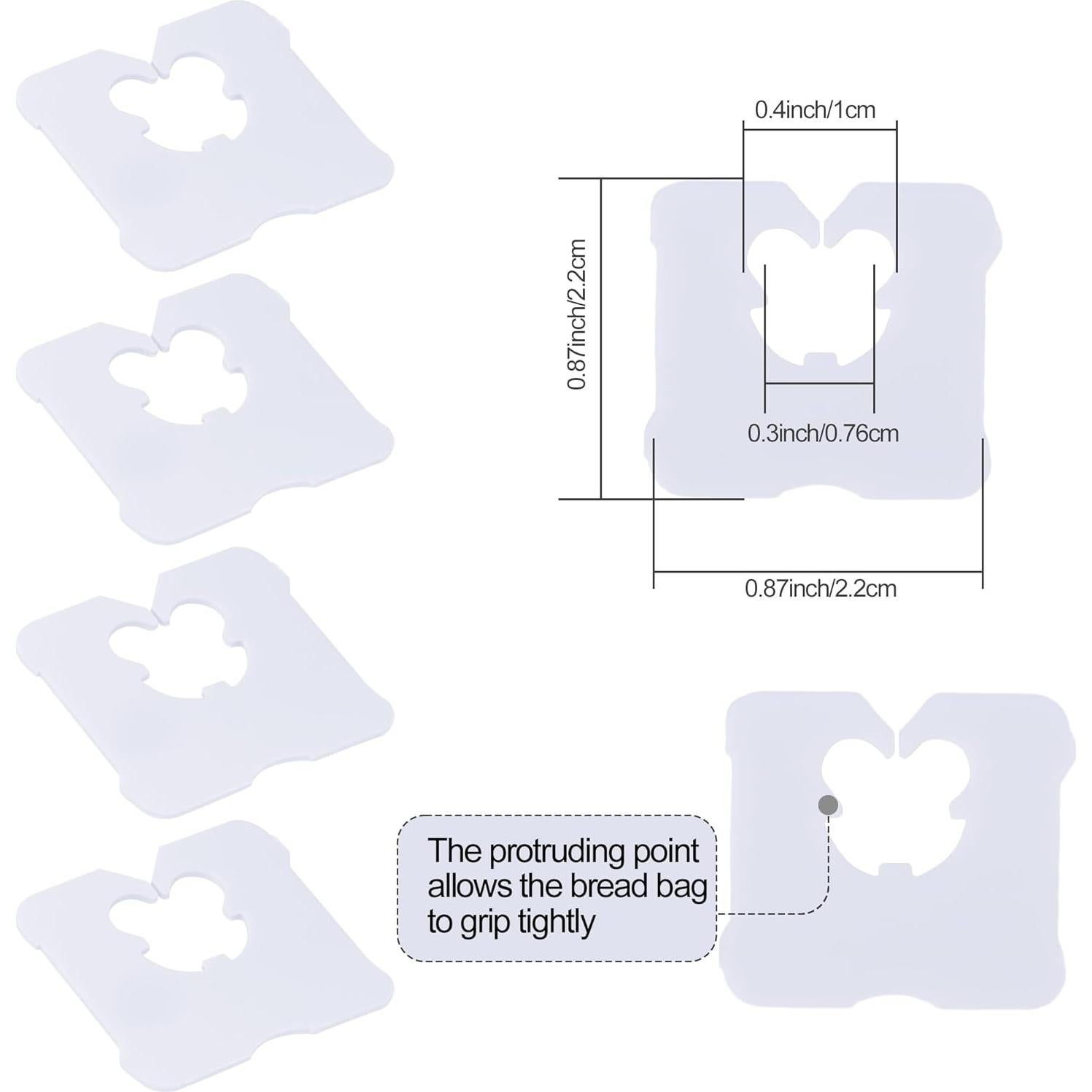 100 Clips de Plástico Reutilizables Sarini para Pan Blanco