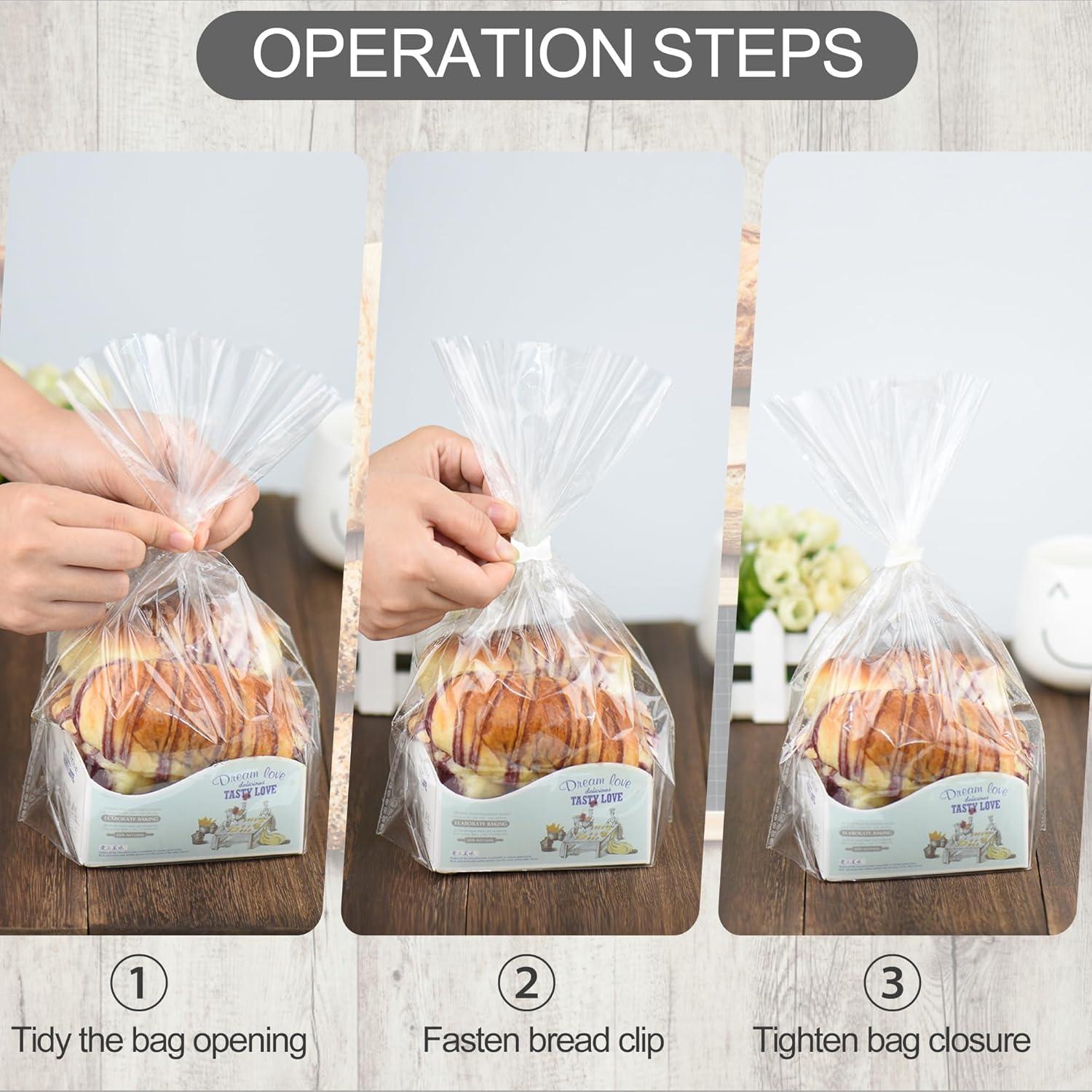 100 Clips de Plástico Reutilizables Sarini para Pan Blanco