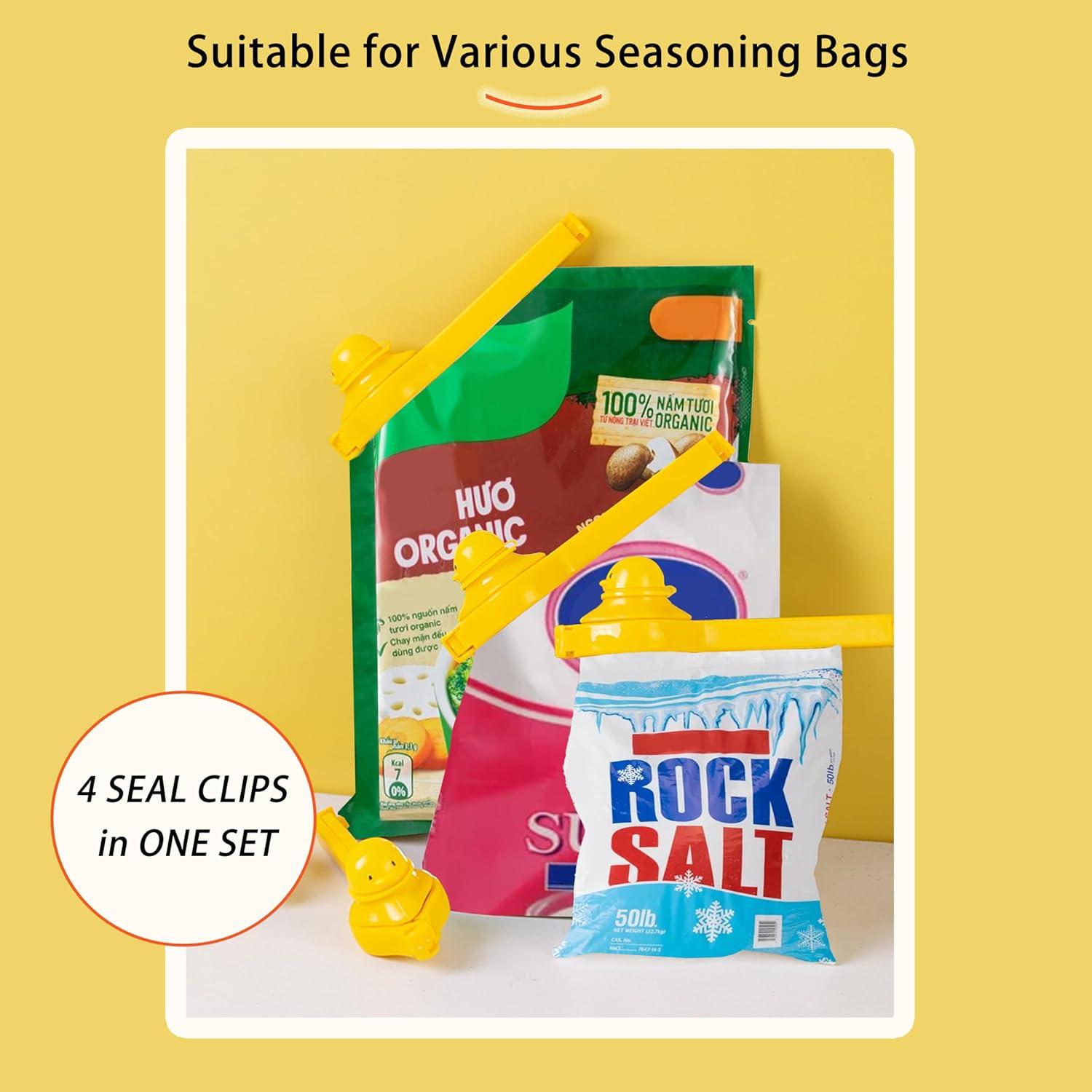 Juego de 4 Clips Selladores en Forma de Pato Amarillo - YeeSingLon