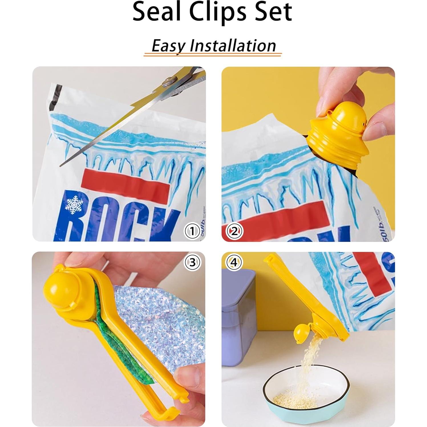 Juego de 4 Clips Selladores en Forma de Pato Amarillo - YeeSingLon