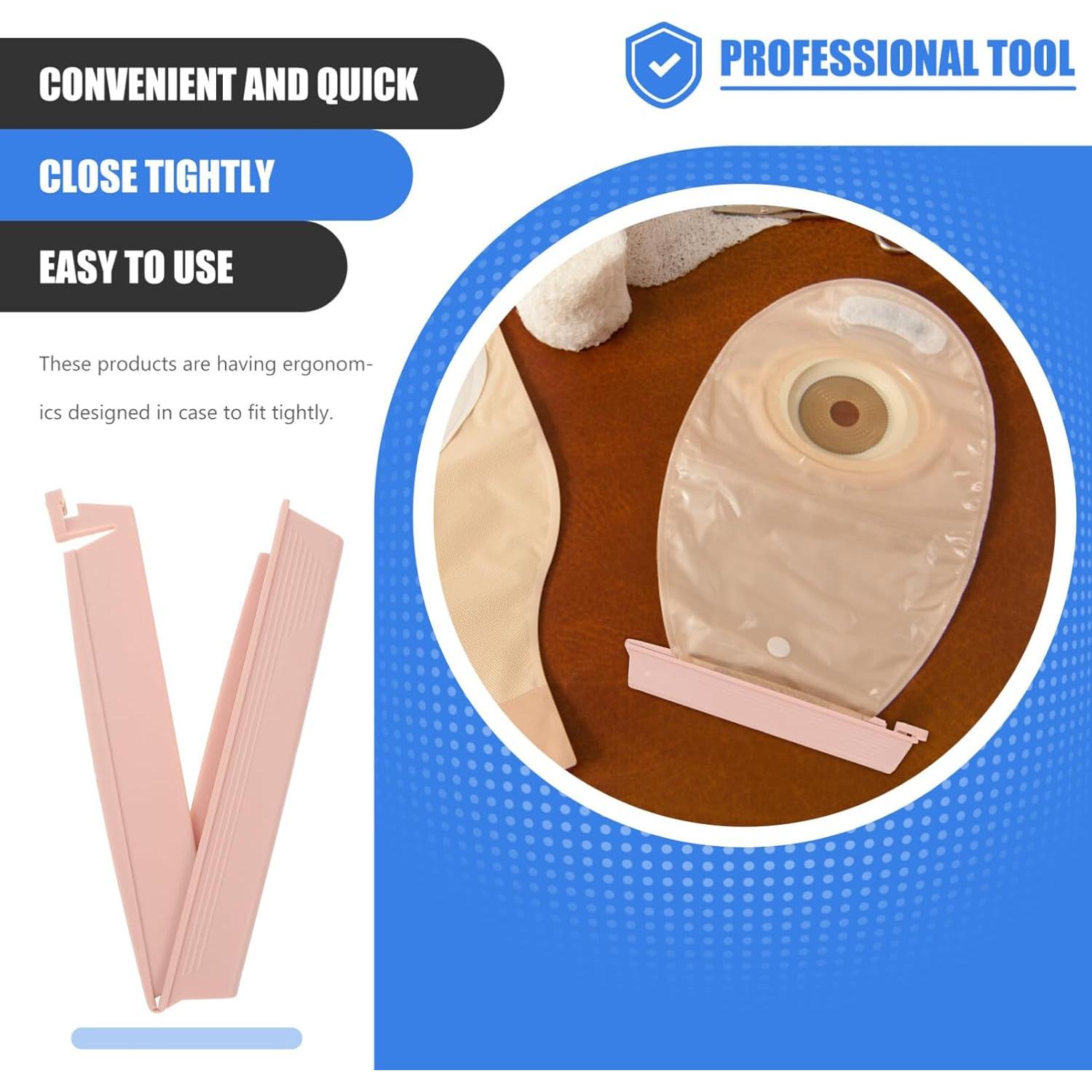 Clip de Bolsa de Ostomía Healifty 10 Piezas Drenable a Prueba de Fugas