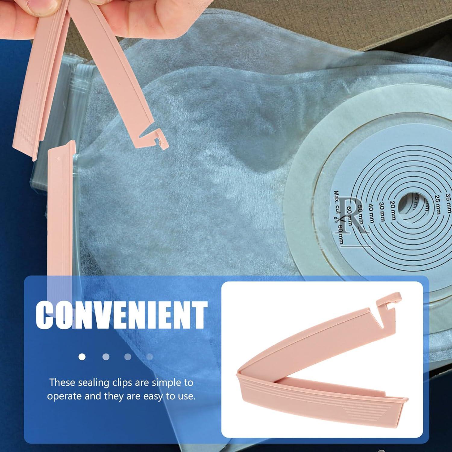 Clip de Bolsa de Ostomía Healifty 10 Piezas Drenable a Prueba de Fugas