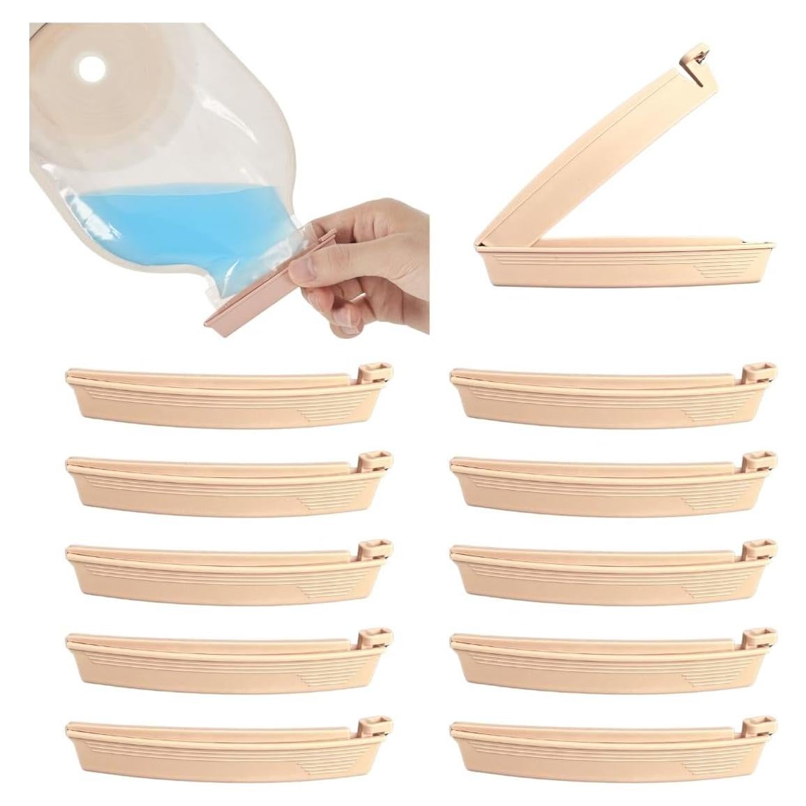 10 Clips para Bolsa de Ostomía SanviMed - Cierre Seguro y Reutilizables
