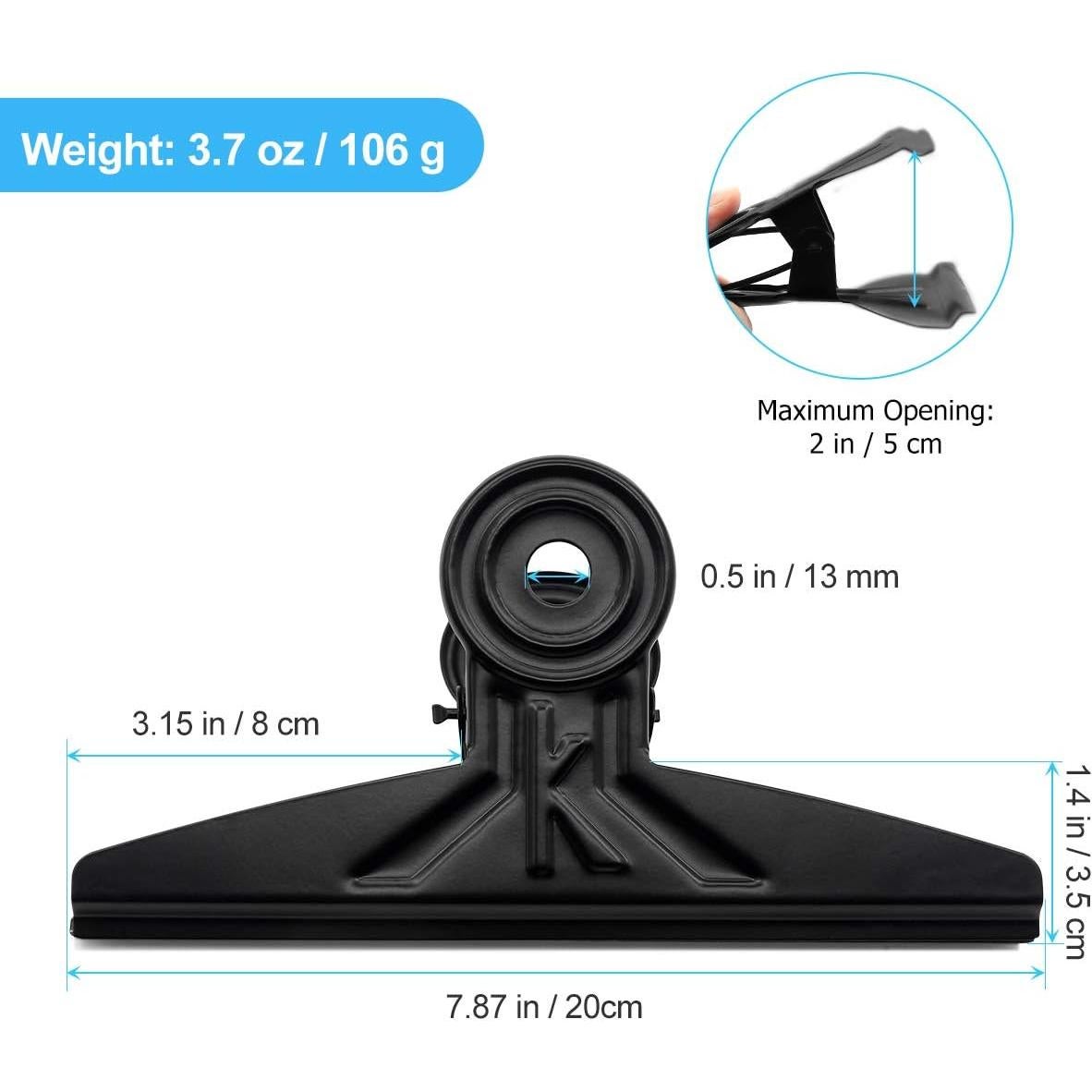 Clips Bulldog Extra Grande Coideal 20 cm Negro - 2 Pcs