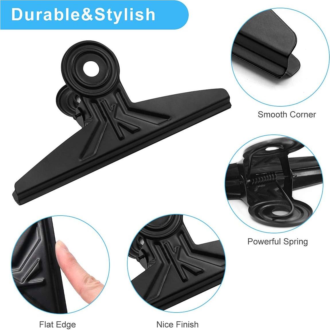 Clips Bulldog Extra Grande Coideal 20 cm Negro - 2 Pcs