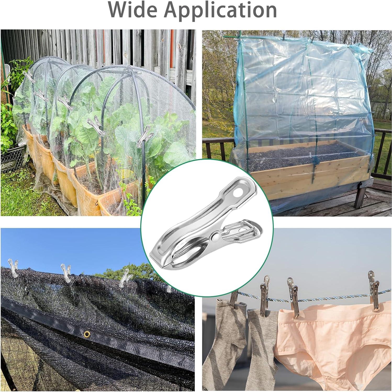 20 Clips de Jardinería Samhopo de Acero Inoxidable 5.08 cm