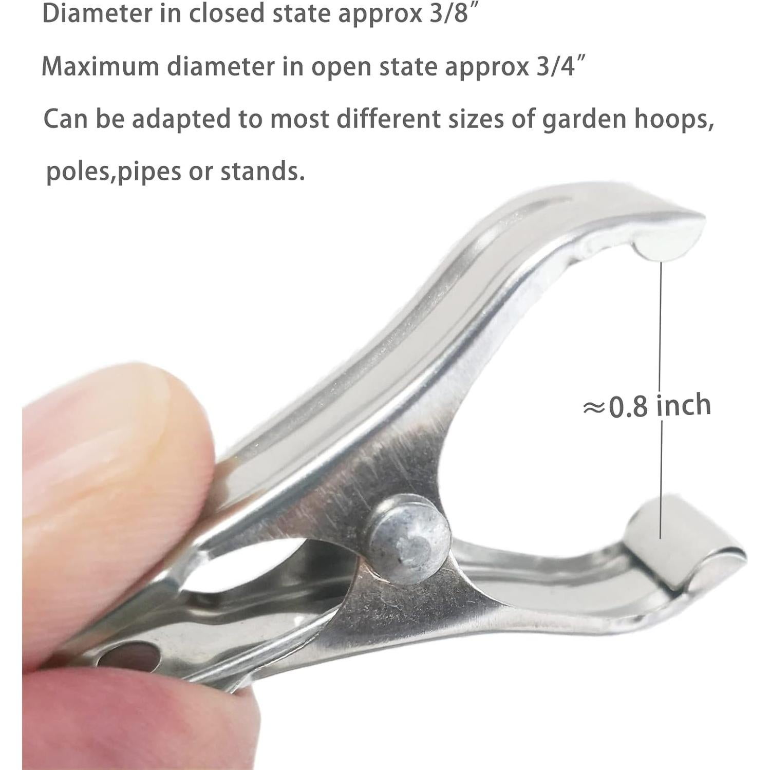 20 Clips de Jardinería Samhopo de Acero Inoxidable 5.08 cm