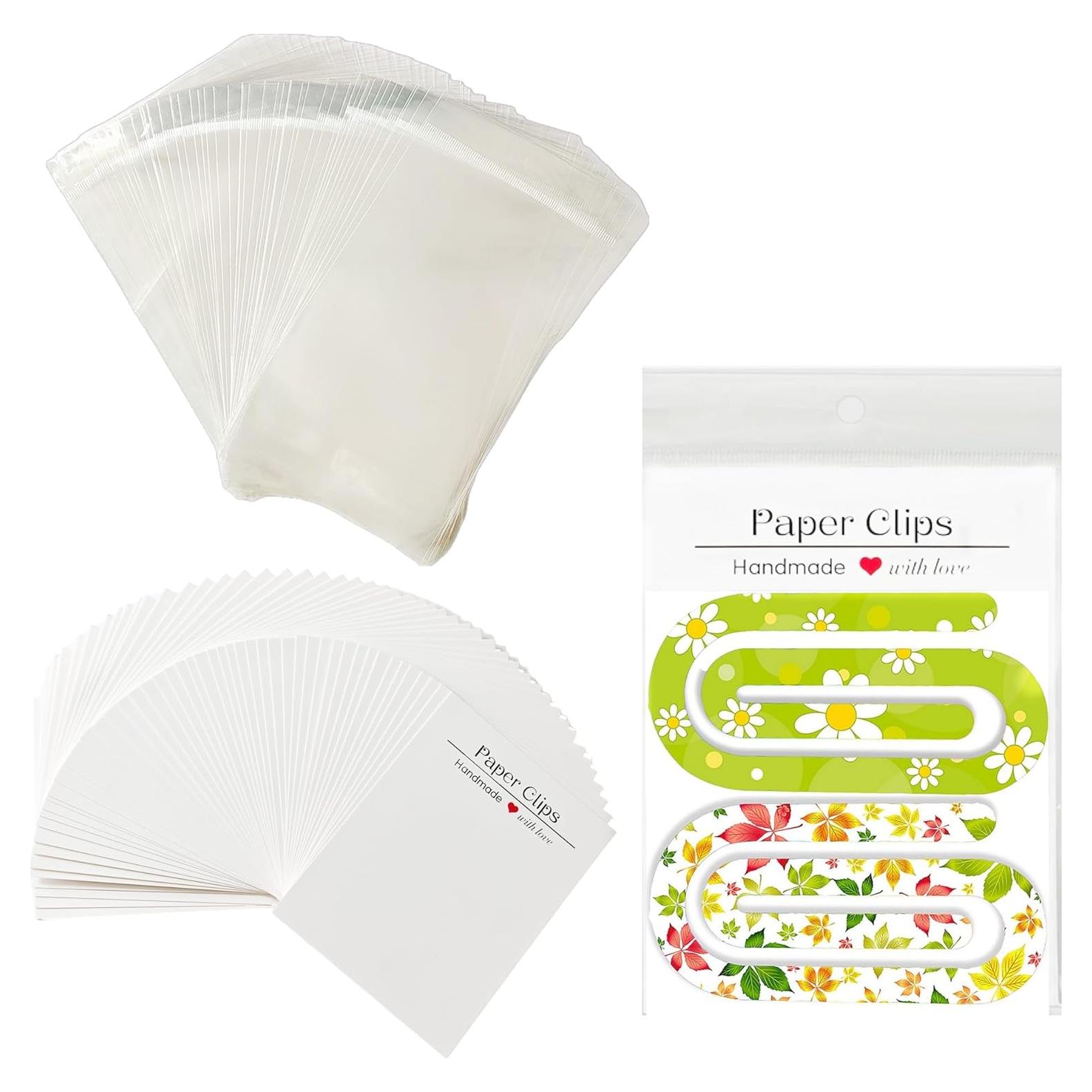 Paquete de 100 Clips de Papel Jumbo Magicalmai con Tarjetas y Bolsas