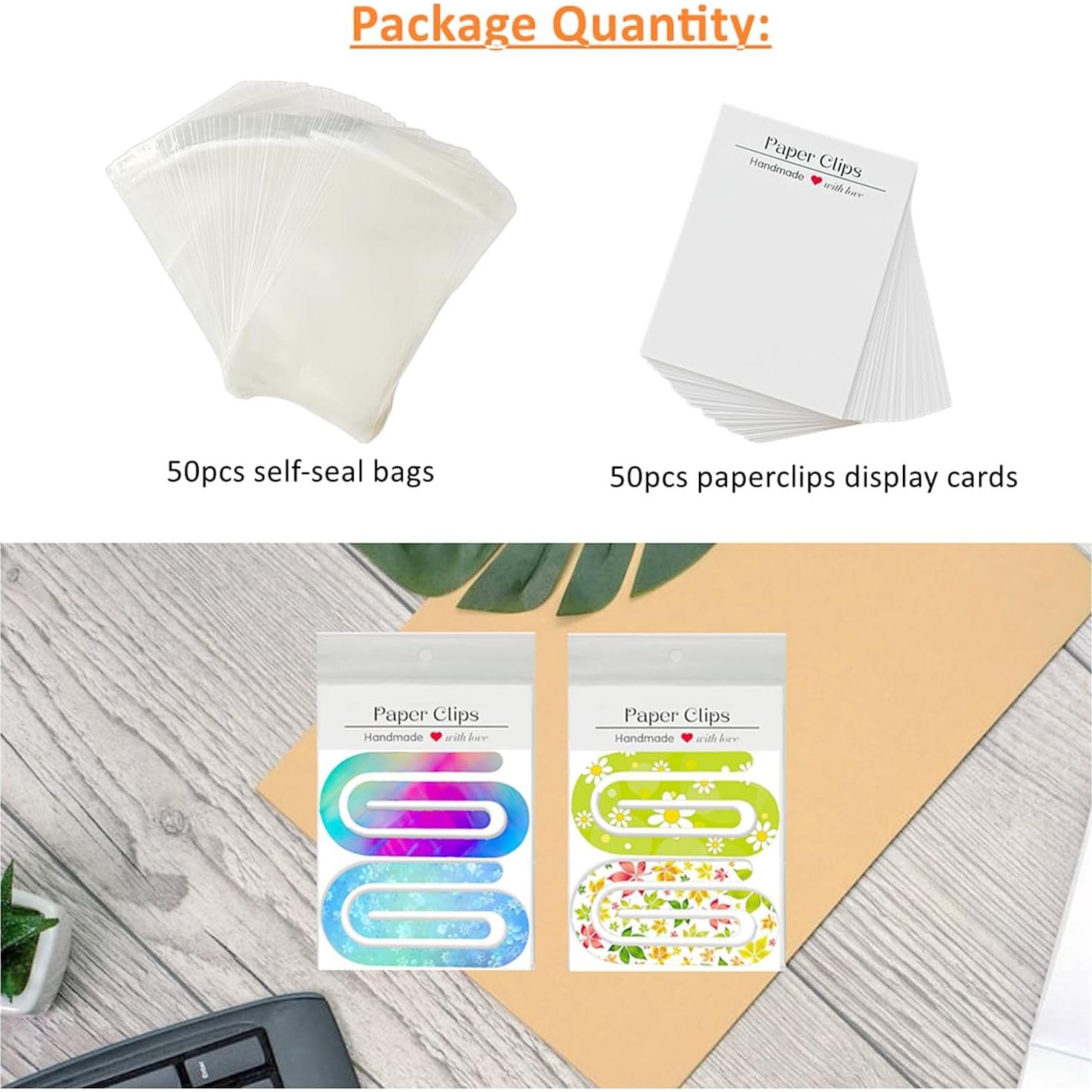 Paquete de 100 Clips de Papel Jumbo Magicalmai con Tarjetas y Bolsas