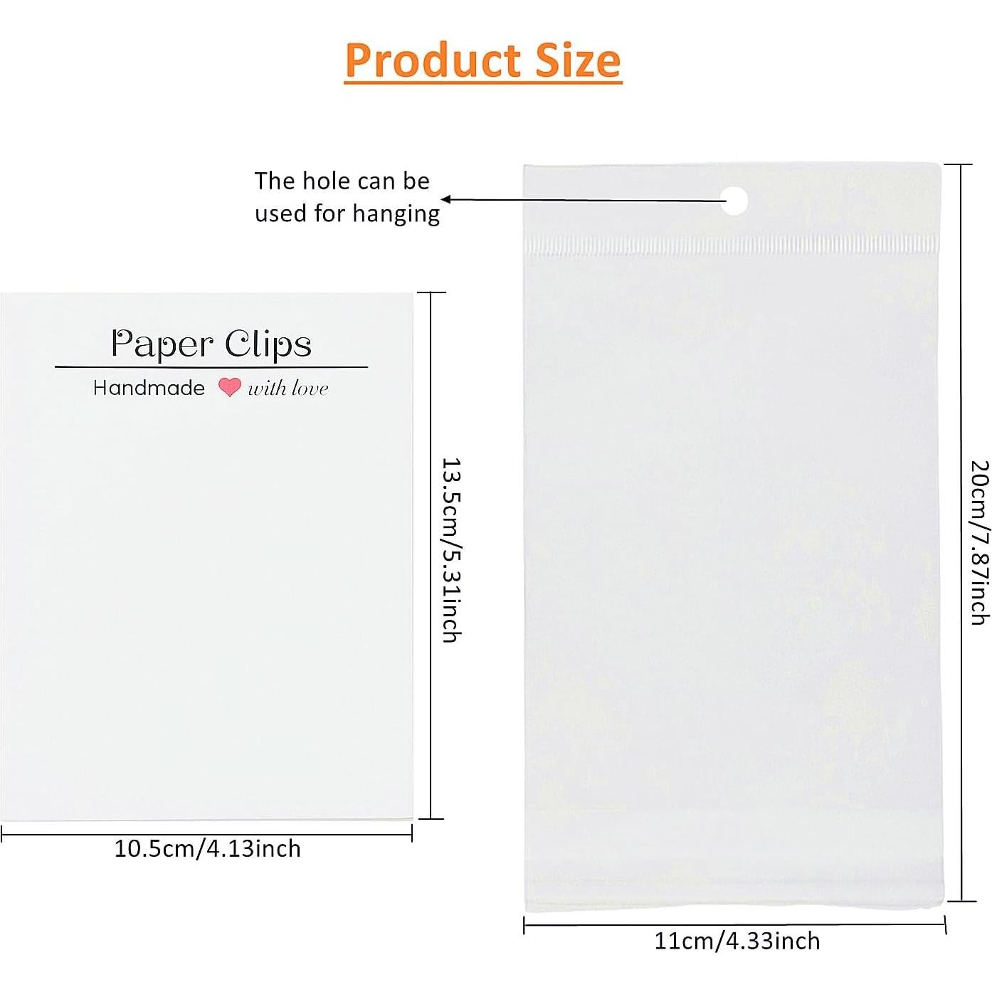 Paquete de 100 Clips de Papel Jumbo Magicalmai con Tarjetas y Bolsas